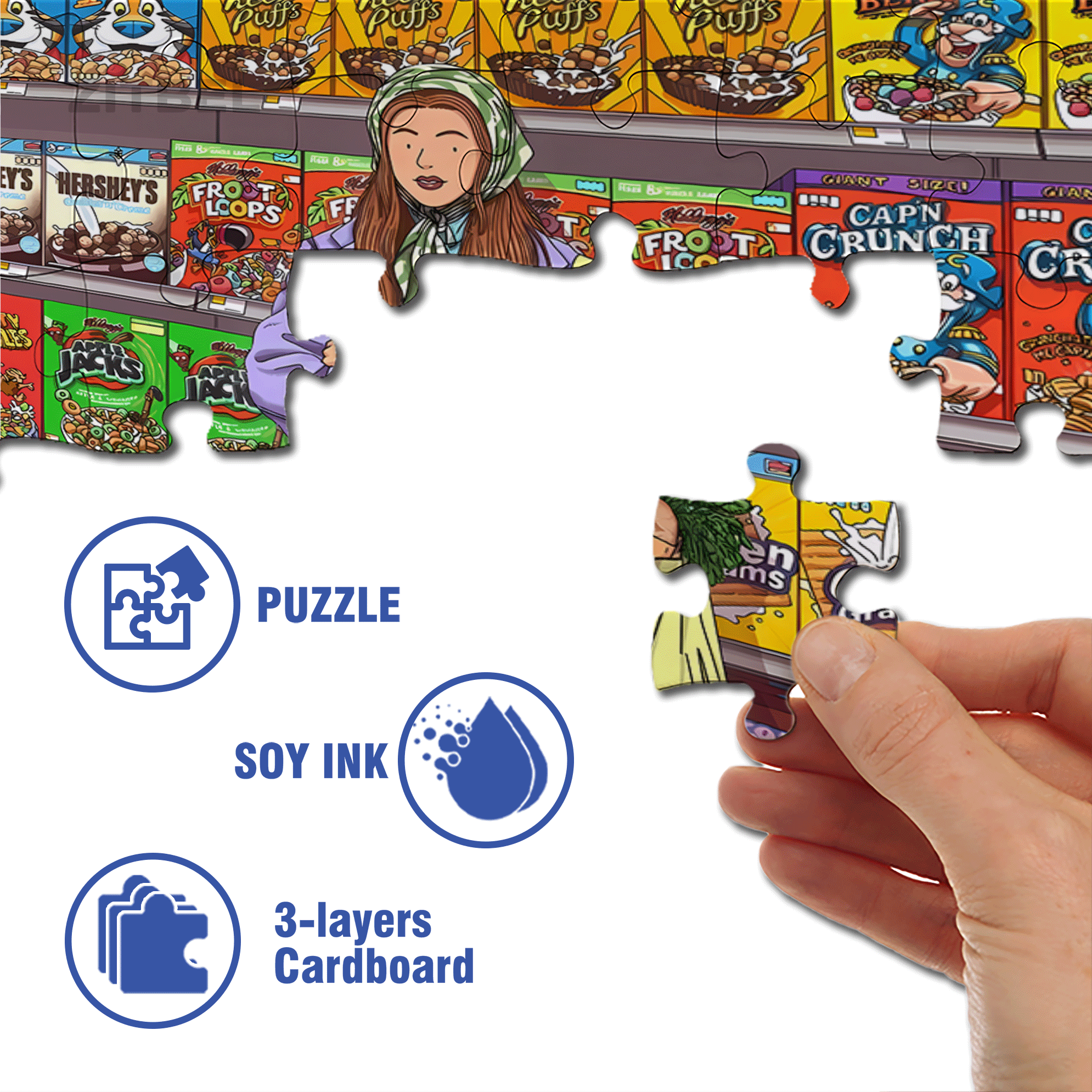 Snack Killer 500pcs/1000pcs Jigsaw Puzzle, Scratch-Resistant, Interactive Family Game & Brain-Boosting DIY Decor, Perfect for Halloween, Christmas & New Year Gifts, Family Puzzle Game