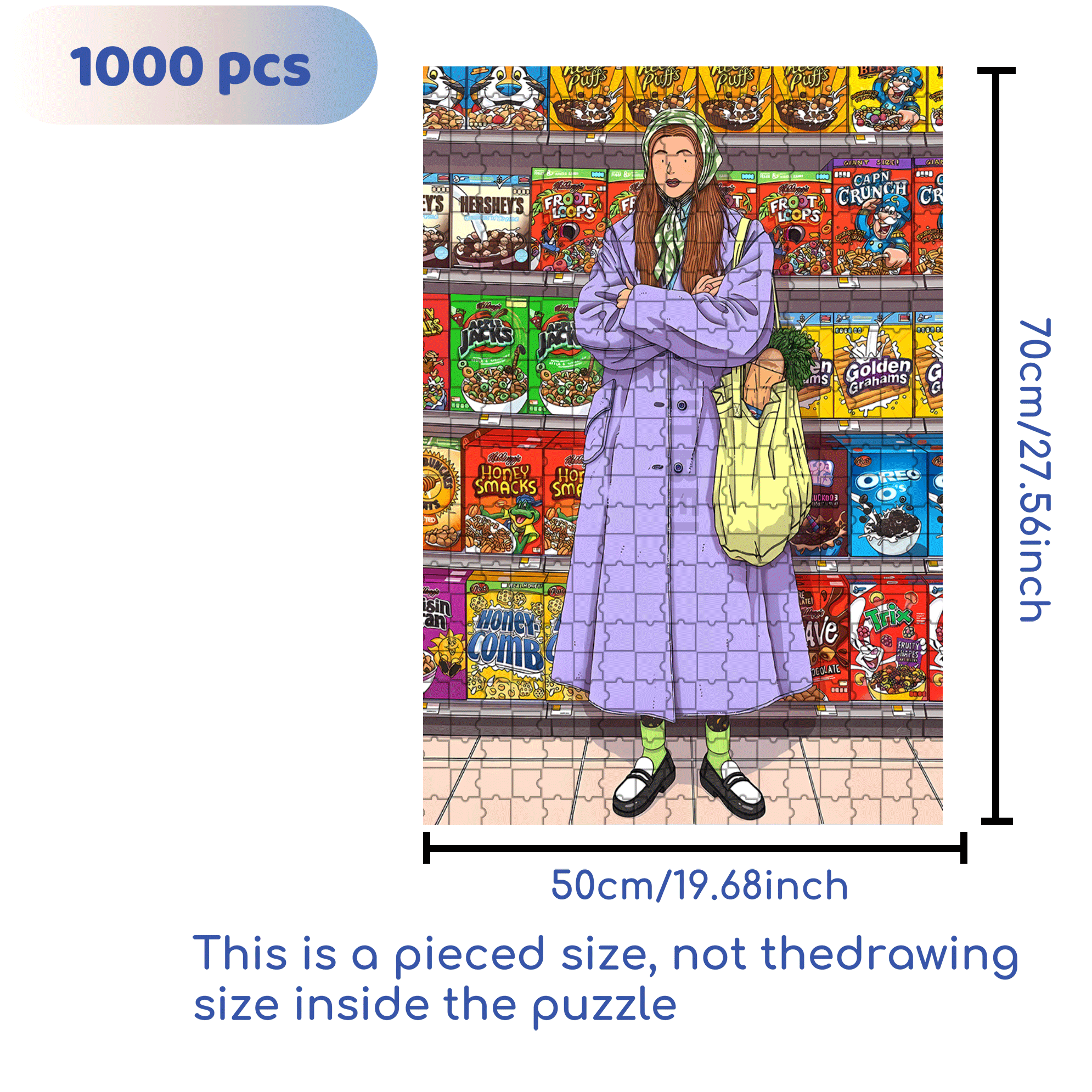 Snack Killer 500pcs/1000pcs Jigsaw Puzzle, Scratch-Resistant, Interactive Family Game & Brain-Boosting DIY Decor, Perfect for Halloween, Christmas & New Year Gifts, Family Puzzle Game