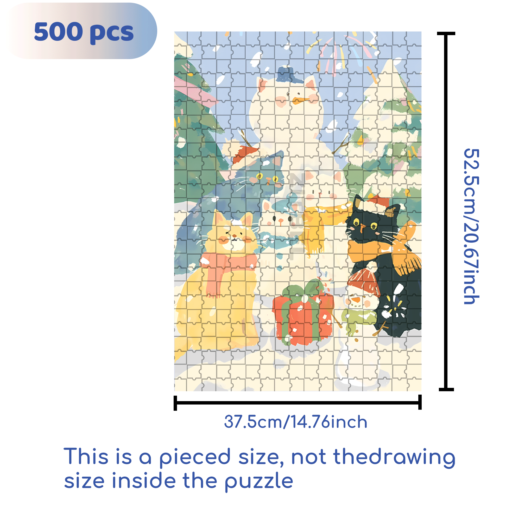 Snowman Fireworks 500pcs/1000pcs Jigsaw Puzzle, Scratch-Resistant, Interactive Family Game & Brain-Boosting DIY Decor, Perfect for Halloween, Christmas & New Year Gifts, Family Puzzle Game