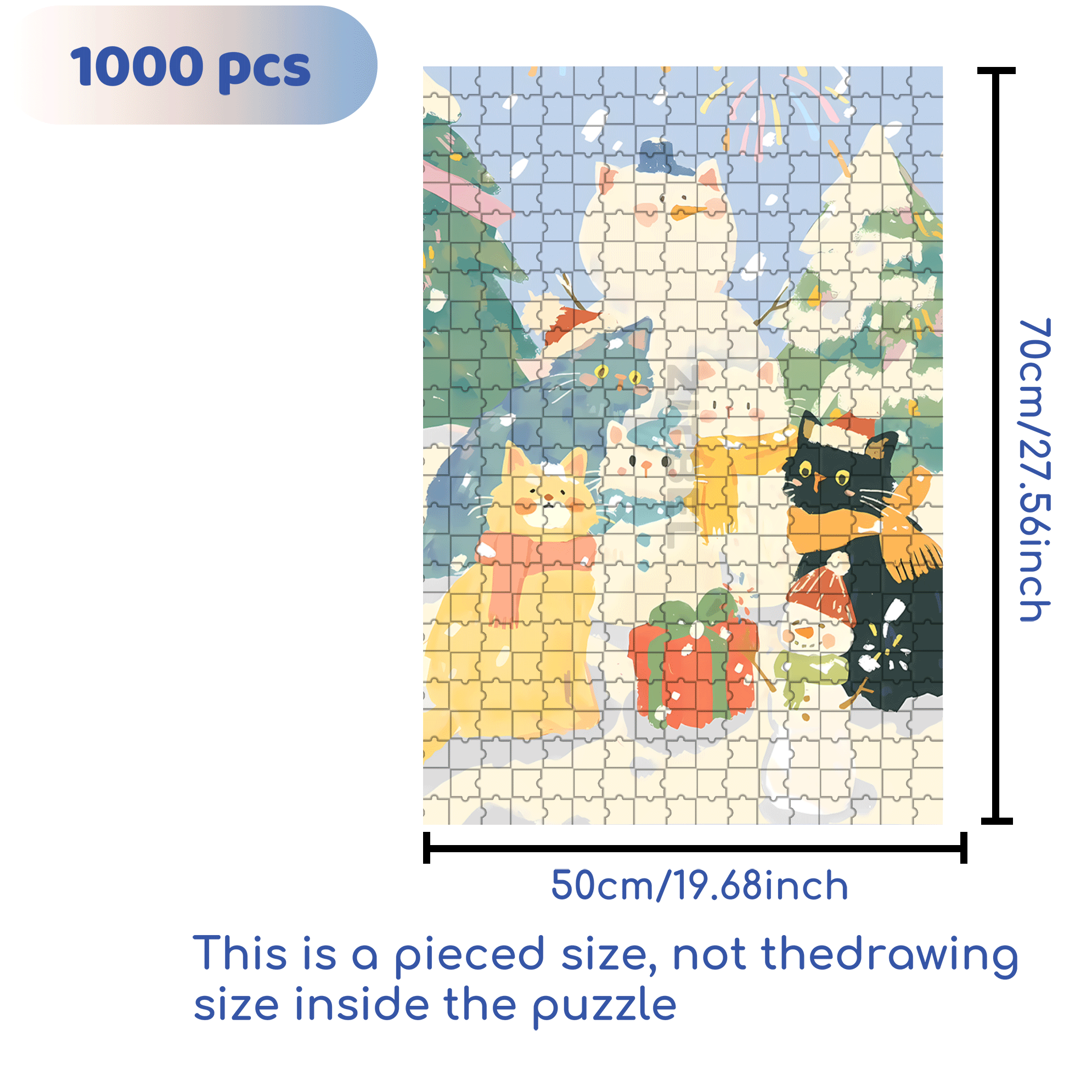 Snowman Fireworks 500pcs/1000pcs Jigsaw Puzzle, Scratch-Resistant, Interactive Family Game & Brain-Boosting DIY Decor, Perfect for Halloween, Christmas & New Year Gifts, Family Puzzle Game
