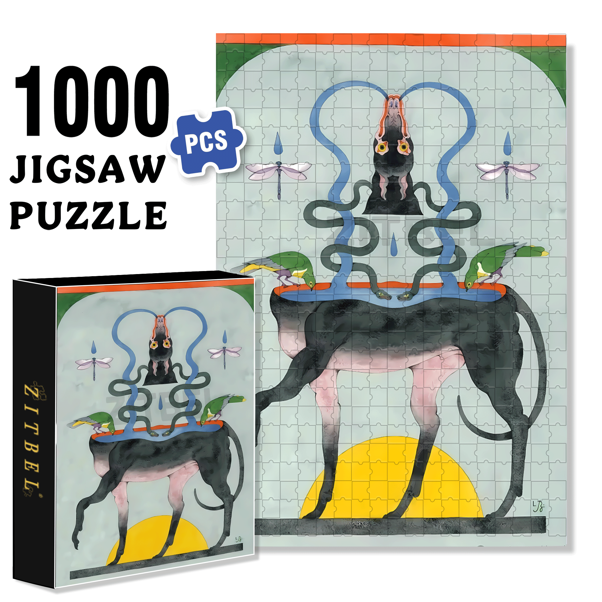 Strange Creatures 2 500pcs/1000pcs Jigsaw Puzzle, Scratch-Resistant, Interactive Family Game & Brain-Boosting DIY Decor, Perfect for Halloween, Christmas & New Year Gifts, Family Puzzle Game