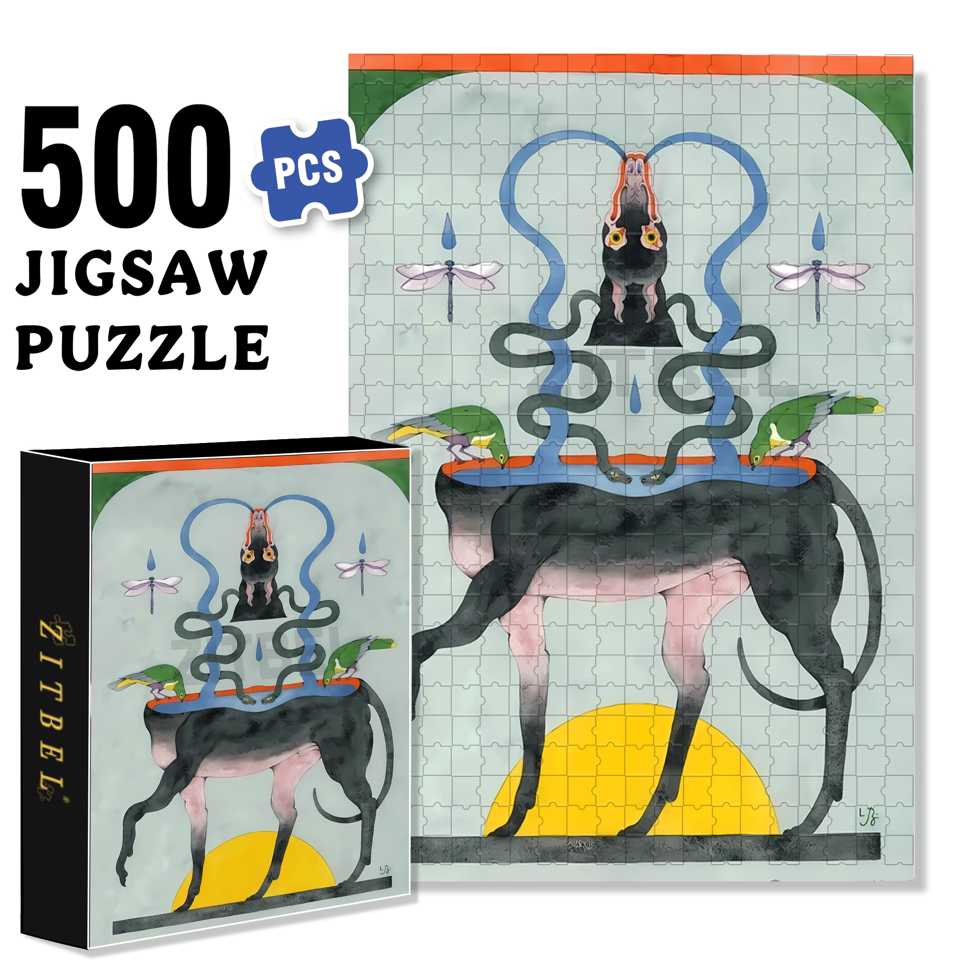 Strange Creatures 2 500pcs/1000pcs Jigsaw Puzzle, Scratch-Resistant, Interactive Family Game & Brain-Boosting DIY Decor, Perfect for Halloween, Christmas & New Year Gifts, Family Puzzle Game