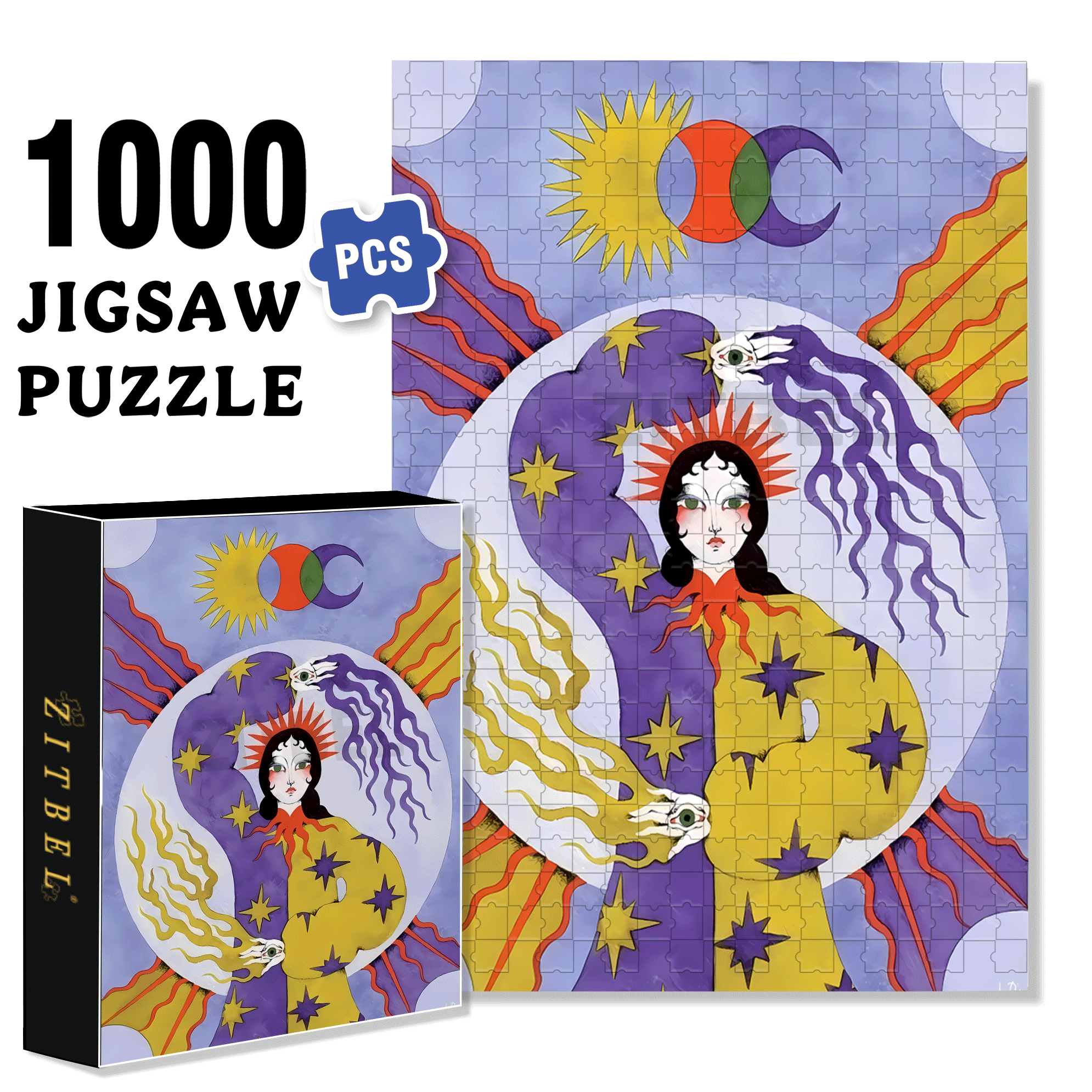 Strange Creatures 3 500pcs/1000pcs Jigsaw Puzzle, Scratch-Resistant, Interactive Family Game & Brain-Boosting DIY Decor, Perfect for Halloween, Christmas & New Year Gifts, Family Puzzle Game