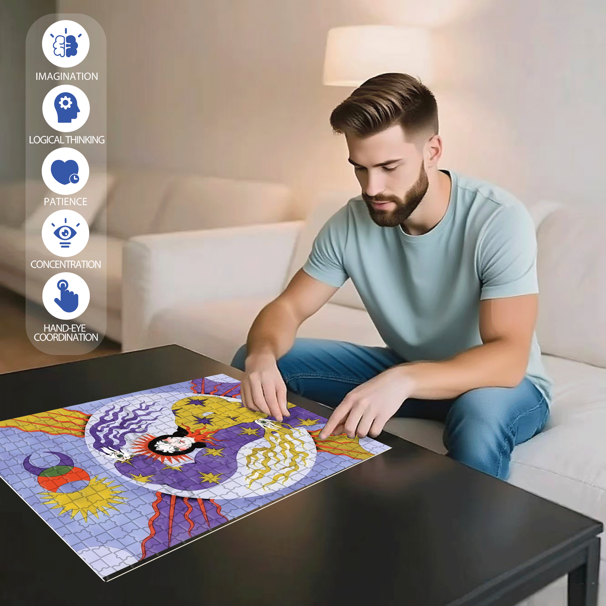 Strange Creatures 3 500pcs/1000pcs Jigsaw Puzzle, Scratch-Resistant, Interactive Family Game & Brain-Boosting DIY Decor, Perfect for Halloween, Christmas & New Year Gifts, Family Puzzle Game