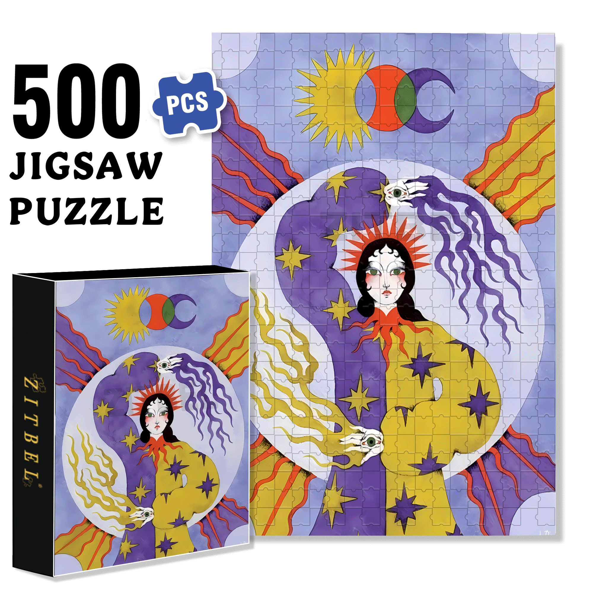 Strange Creatures 3 500pcs/1000pcs Jigsaw Puzzle, Scratch-Resistant, Interactive Family Game & Brain-Boosting DIY Decor, Perfect for Halloween, Christmas & New Year Gifts, Family Puzzle Game