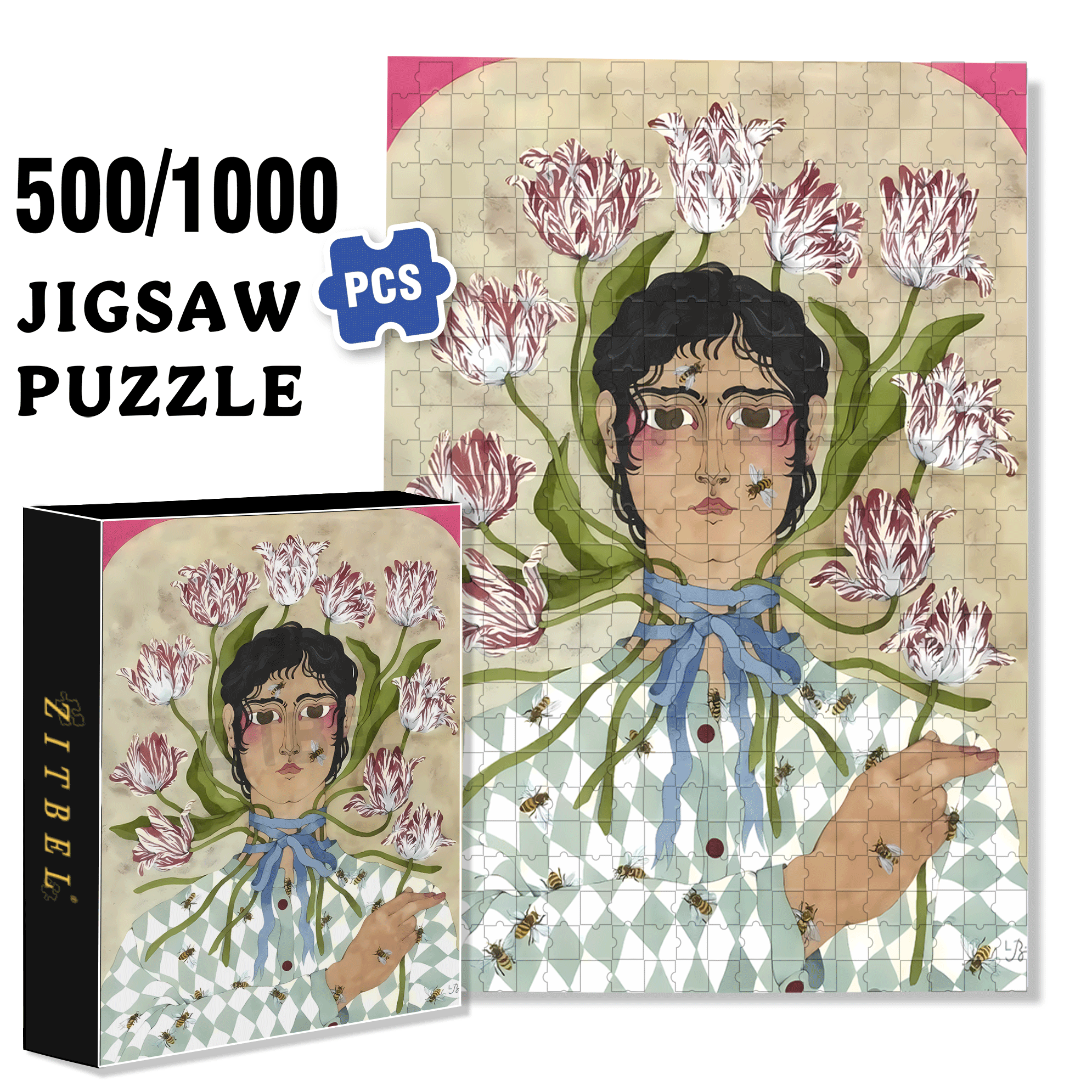 Strange Creatures 4 500pcs/1000pcs Jigsaw Puzzle, Scratch-Resistant, Interactive Family Game & Brain-Boosting DIY Decor, Perfect for Halloween, Christmas & New Year Gifts, Family Puzzle Game