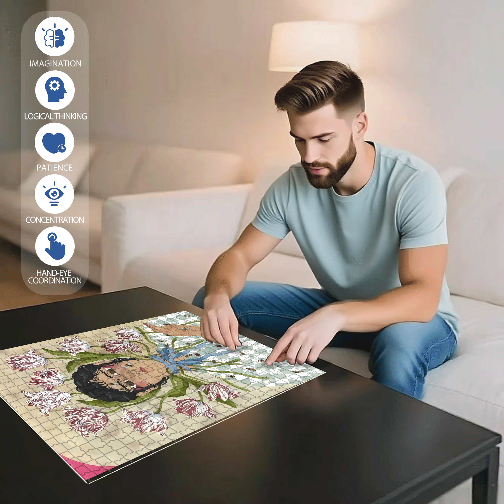 Strange Creatures 4 500pcs/1000pcs Jigsaw Puzzle, Scratch-Resistant, Interactive Family Game & Brain-Boosting DIY Decor, Perfect for Halloween, Christmas & New Year Gifts, Family Puzzle Game
