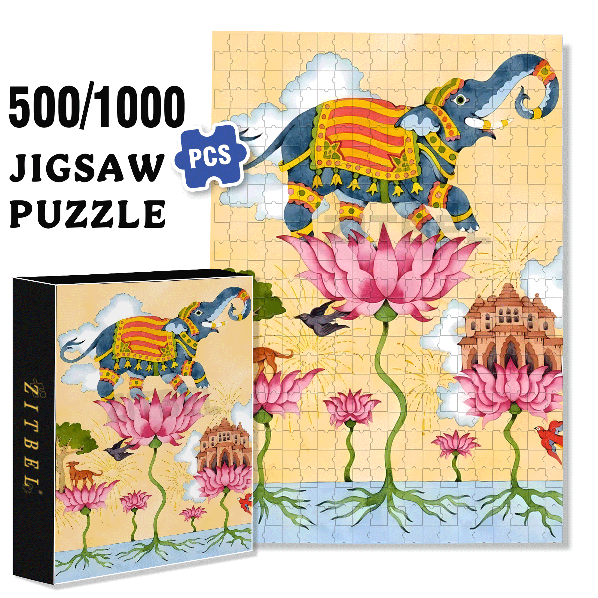 Strange Creatures 5 500pcs/1000pcs Jigsaw Puzzle, Scratch-Resistant, Interactive Family Game & Brain-Boosting DIY Decor, Perfect for Halloween, Christmas & New Year Gifts, Family Puzzle Game