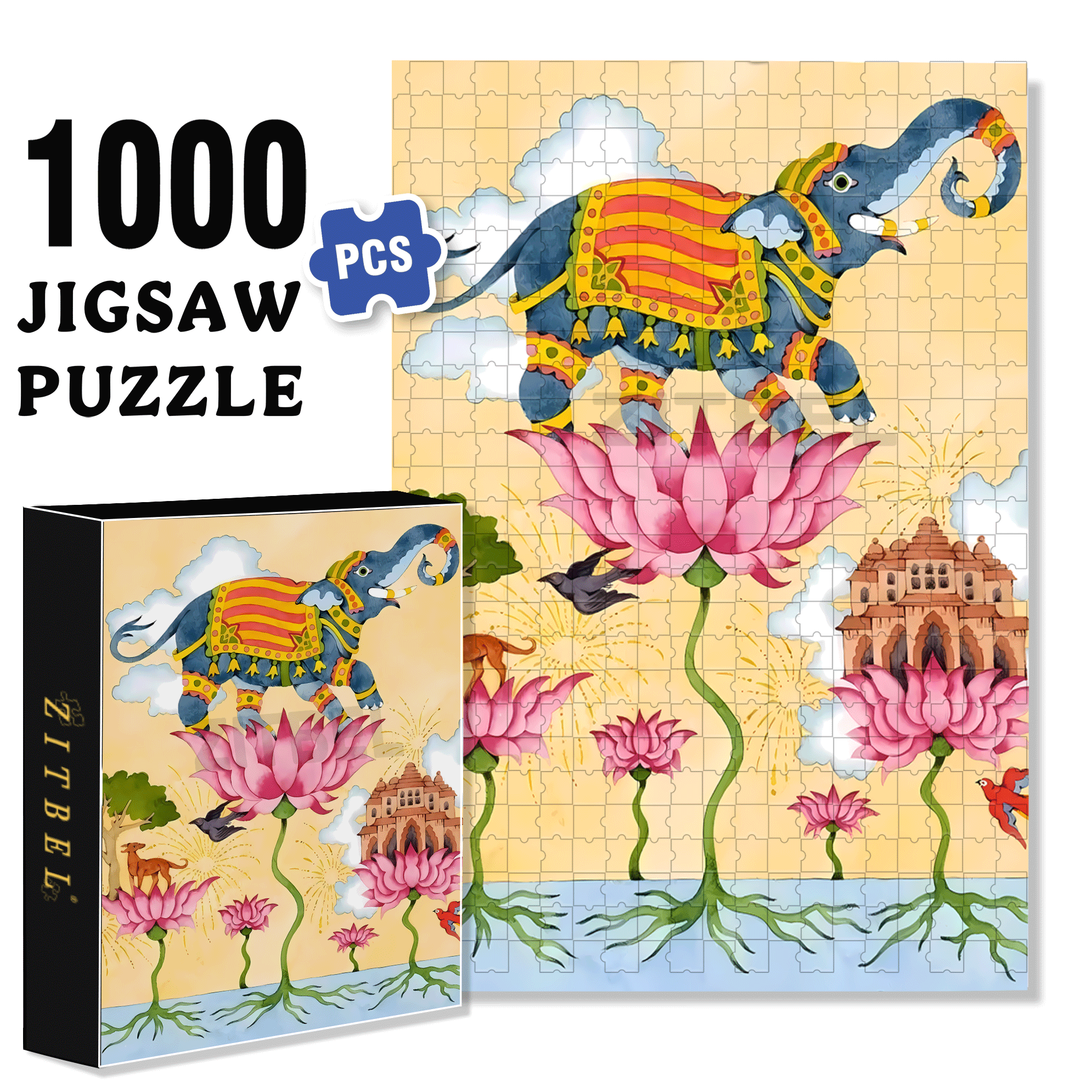 Strange Creatures 5 500pcs/1000pcs Jigsaw Puzzle, Scratch-Resistant, Interactive Family Game & Brain-Boosting DIY Decor, Perfect for Halloween, Christmas & New Year Gifts, Family Puzzle Game