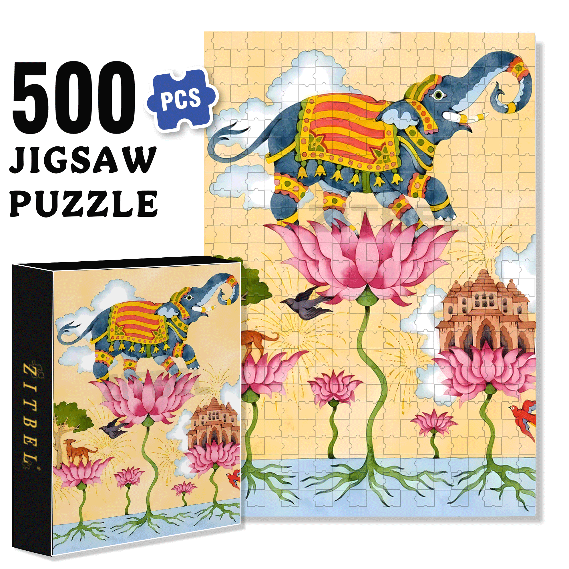 Strange Creatures 5 500pcs/1000pcs Jigsaw Puzzle, Scratch-Resistant, Interactive Family Game & Brain-Boosting DIY Decor, Perfect for Halloween, Christmas & New Year Gifts, Family Puzzle Game