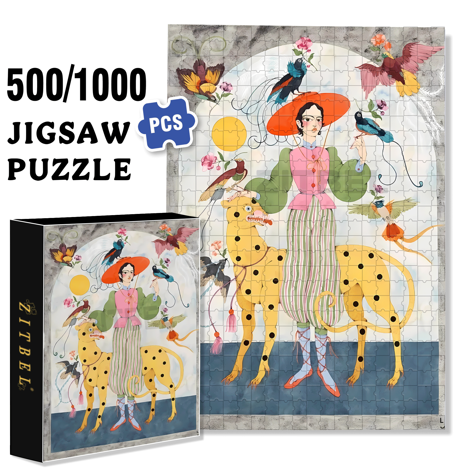Strange Creatures 6 500pcs/1000pcs Jigsaw Puzzle, Scratch-Resistant, Interactive Family Game & Brain-Boosting DIY Decor, Perfect for Halloween, Christmas & New Year Gifts, Family Puzzle Game