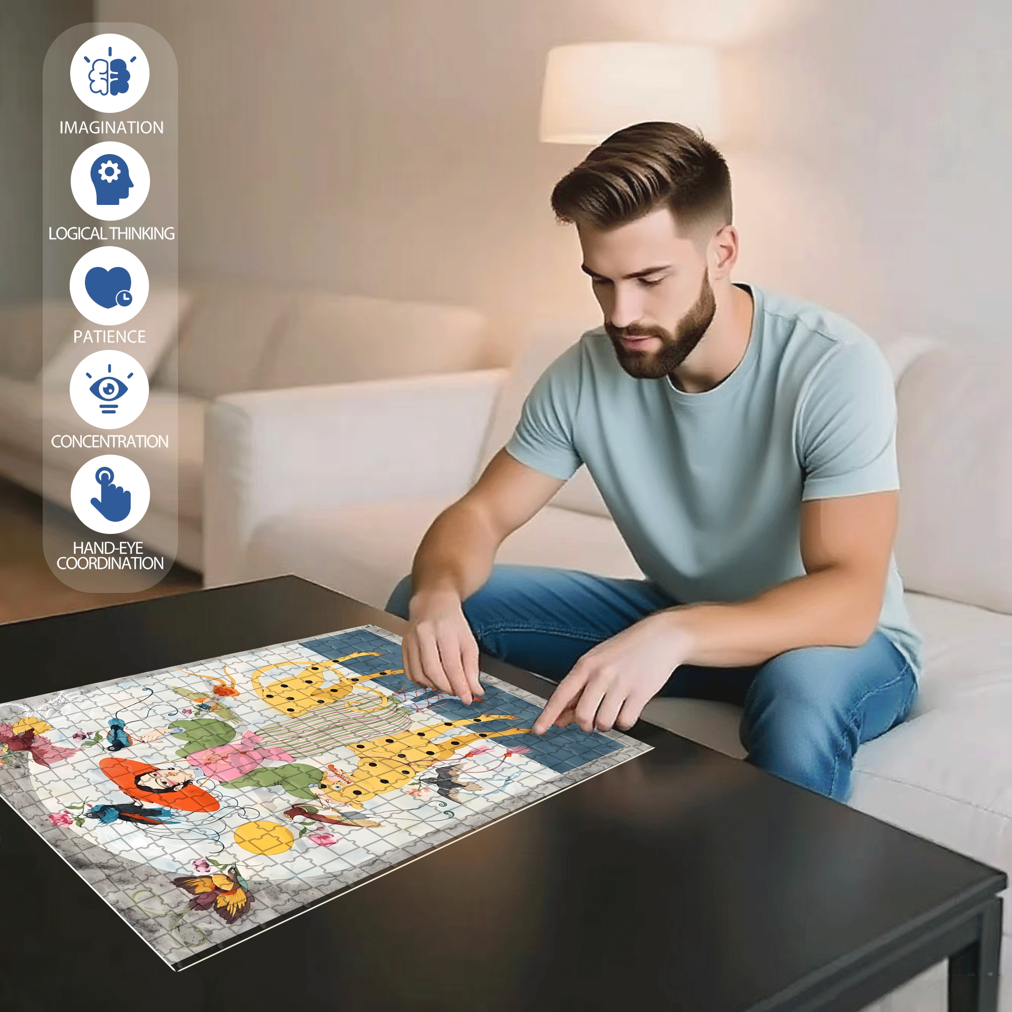 Strange Creatures 6 500pcs/1000pcs Jigsaw Puzzle, Scratch-Resistant, Interactive Family Game & Brain-Boosting DIY Decor, Perfect for Halloween, Christmas & New Year Gifts, Family Puzzle Game