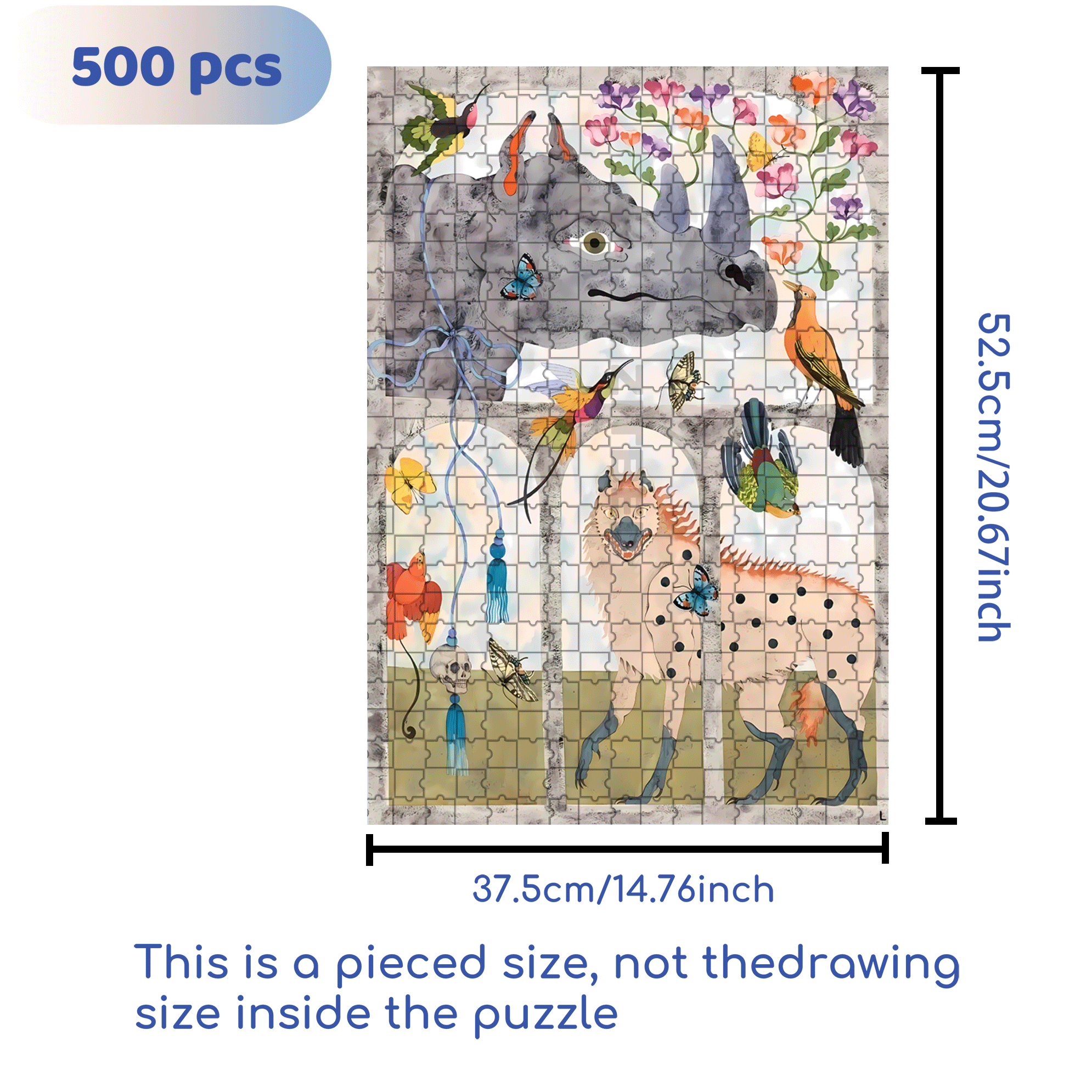 Strange Creatures 8 500pcs/1000pcs Jigsaw Puzzle, Scratch-Resistant, Interactive Family Game & Brain-Boosting DIY Decor, Perfect for Halloween, Christmas & New Year Gifts, Family Puzzle Game