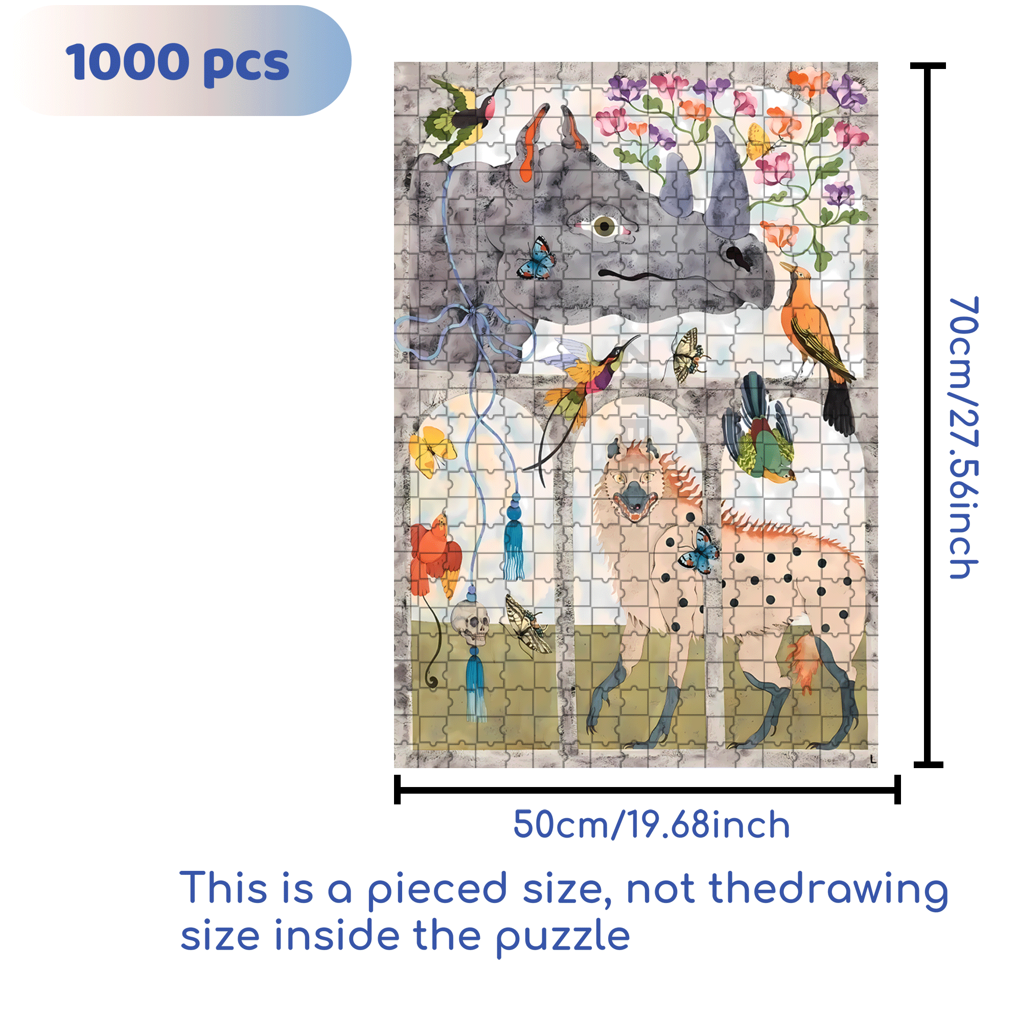 Strange Creatures 8 500pcs/1000pcs Jigsaw Puzzle, Scratch-Resistant, Interactive Family Game & Brain-Boosting DIY Decor, Perfect for Halloween, Christmas & New Year Gifts, Family Puzzle Game