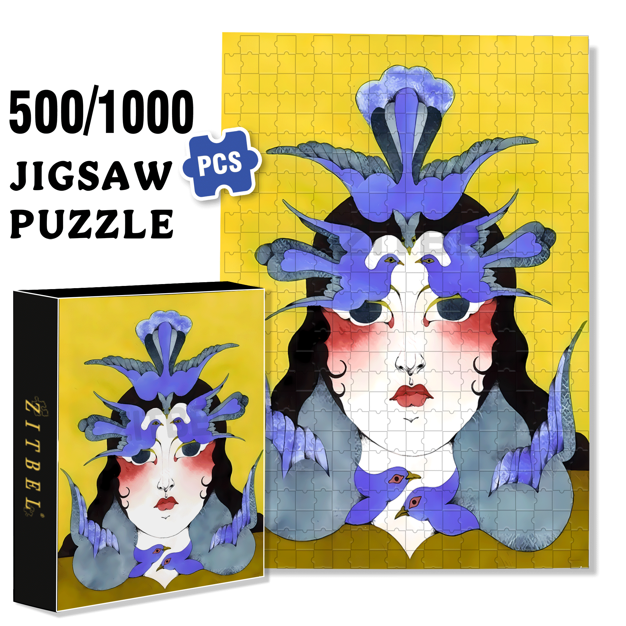 Strange Creatures 500pcs/1000pcs Jigsaw Puzzle, Scratch-Resistant, Interactive Family Game & Brain-Boosting DIY Decor, Perfect for Halloween, Christmas & New Year Gifts, Family Puzzle Game