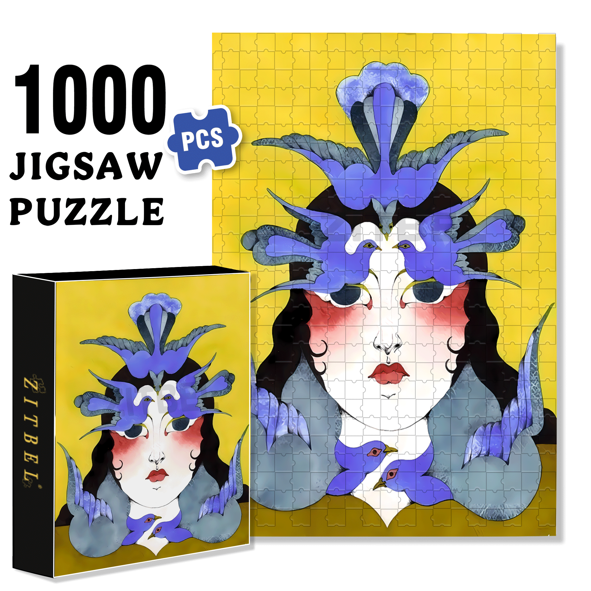 Strange Creatures 500pcs/1000pcs Jigsaw Puzzle, Scratch-Resistant, Interactive Family Game & Brain-Boosting DIY Decor, Perfect for Halloween, Christmas & New Year Gifts, Family Puzzle Game