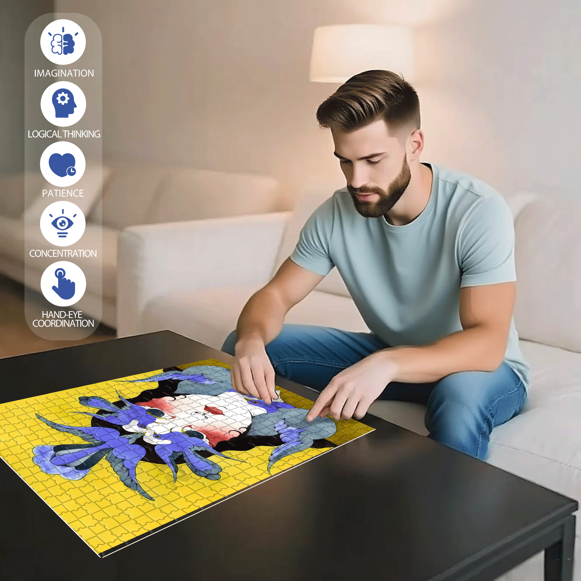 Strange Creatures 500pcs/1000pcs Jigsaw Puzzle, Scratch-Resistant, Interactive Family Game & Brain-Boosting DIY Decor, Perfect for Halloween, Christmas & New Year Gifts, Family Puzzle Game