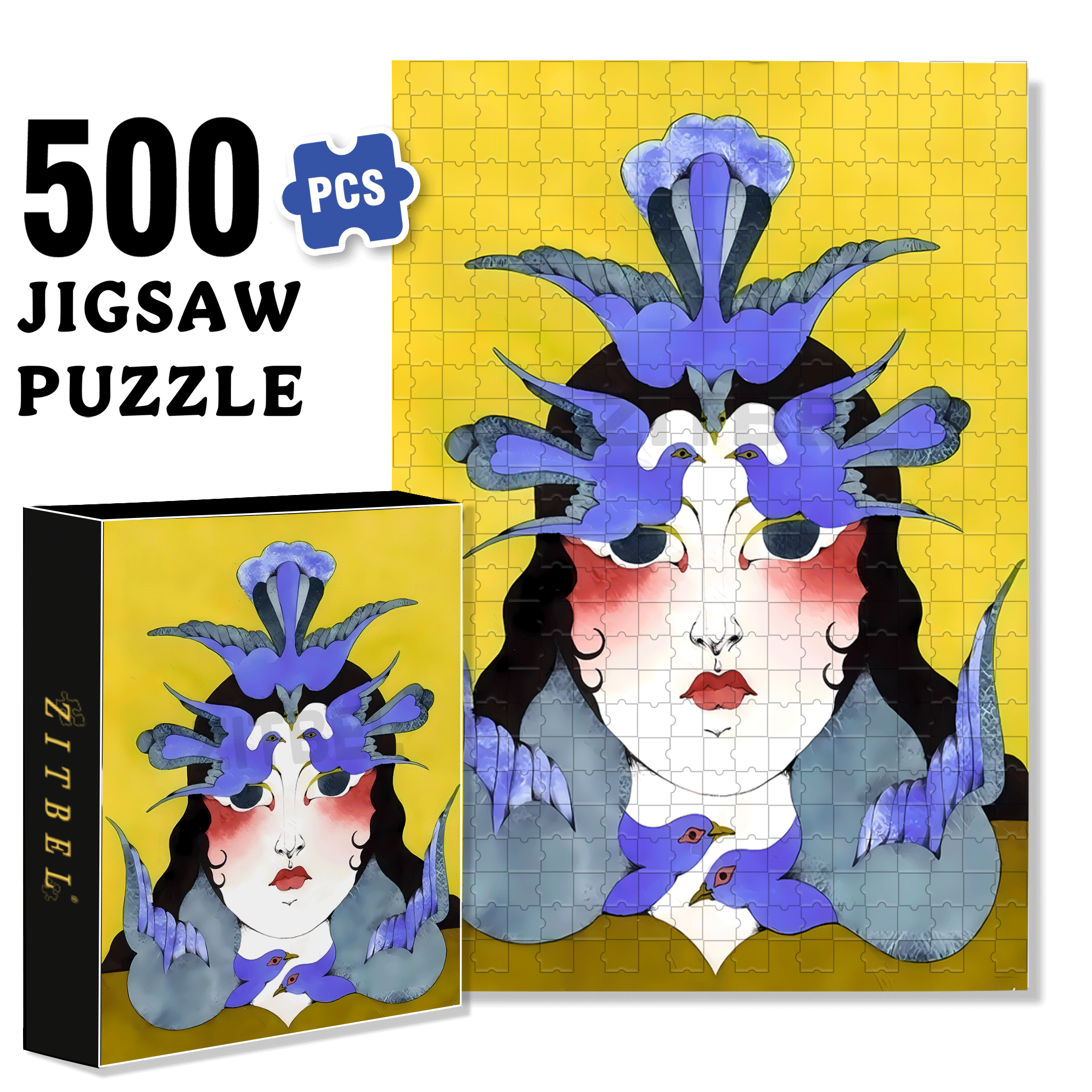 Strange Creatures 500pcs/1000pcs Jigsaw Puzzle, Scratch-Resistant, Interactive Family Game & Brain-Boosting DIY Decor, Perfect for Halloween, Christmas & New Year Gifts, Family Puzzle Game