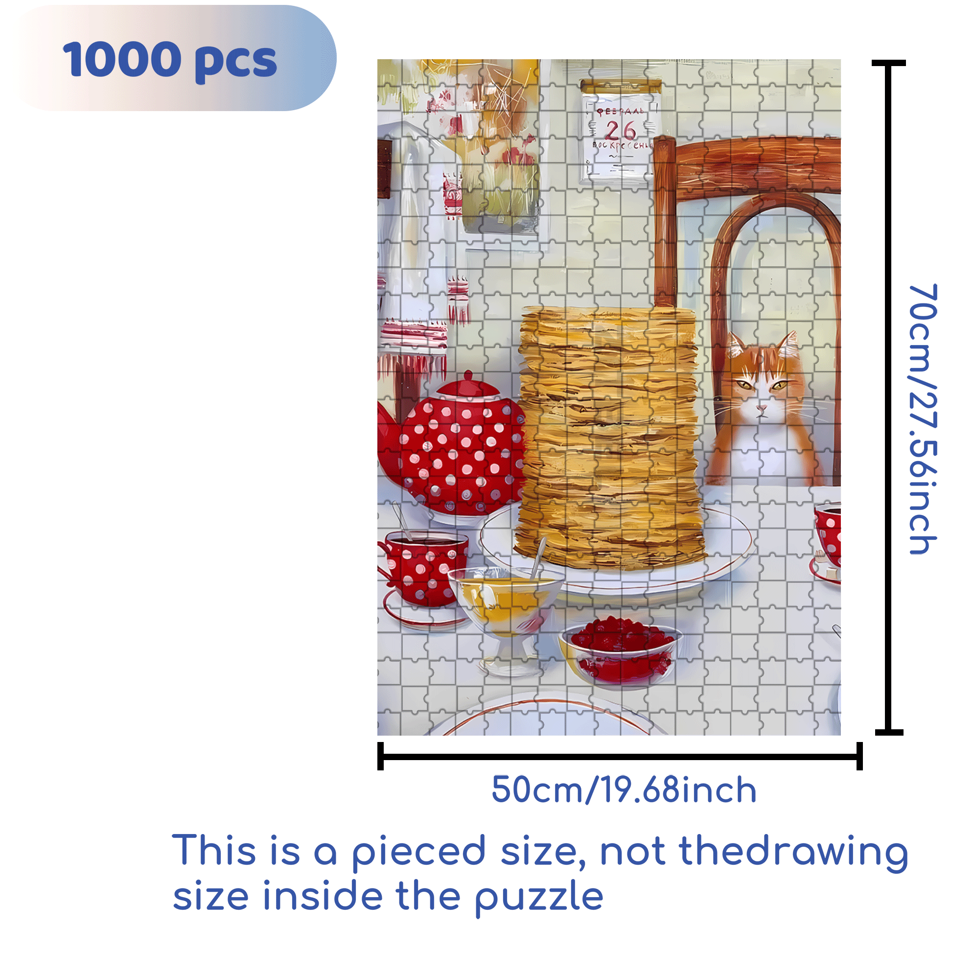 Super Muffin 500pcs/1000pcs Jigsaw Puzzle, Scratch-Resistant, Interactive Family Game & Brain-Boosting DIY Decor, Perfect for Halloween, Christmas & New Year Gifts, Family Puzzle Game