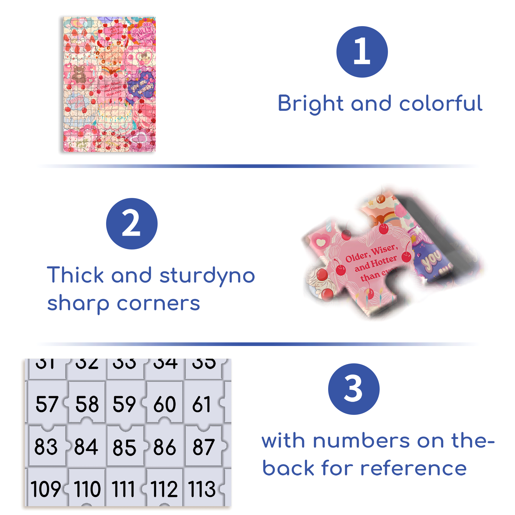 Sweetness Overload 500pcs/1000pcs Jigsaw Puzzle, Scratch-Resistant, Interactive Family Game & Brain-Boosting DIY Decor, Perfect for Halloween, Christmas & New Year Gifts, Family Puzzle Game