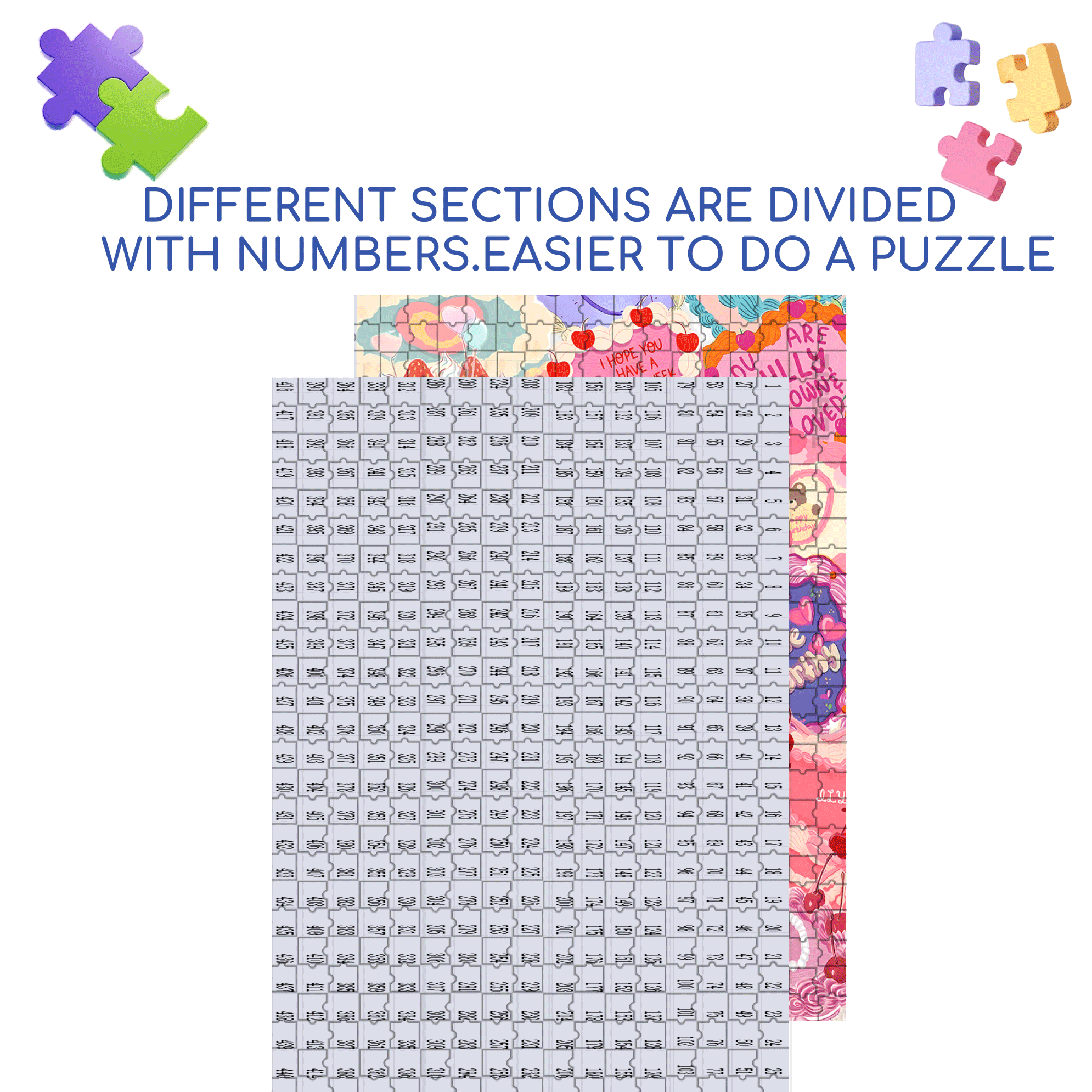Sweetness Overload 500pcs/1000pcs Jigsaw Puzzle, Scratch-Resistant, Interactive Family Game & Brain-Boosting DIY Decor, Perfect for Halloween, Christmas & New Year Gifts, Family Puzzle Game