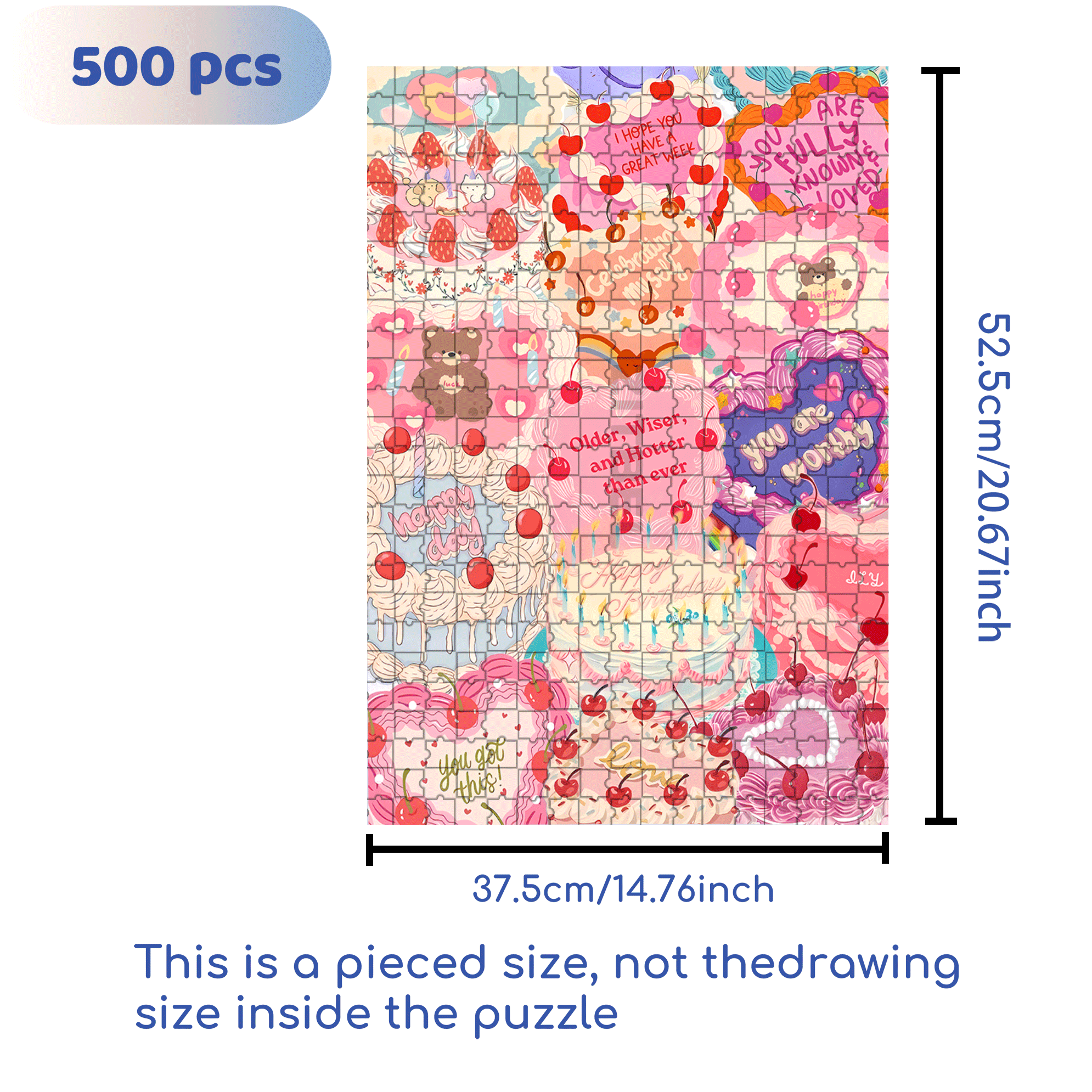 Sweetness Overload 500pcs/1000pcs Jigsaw Puzzle, Scratch-Resistant, Interactive Family Game & Brain-Boosting DIY Decor, Perfect for Halloween, Christmas & New Year Gifts, Family Puzzle Game