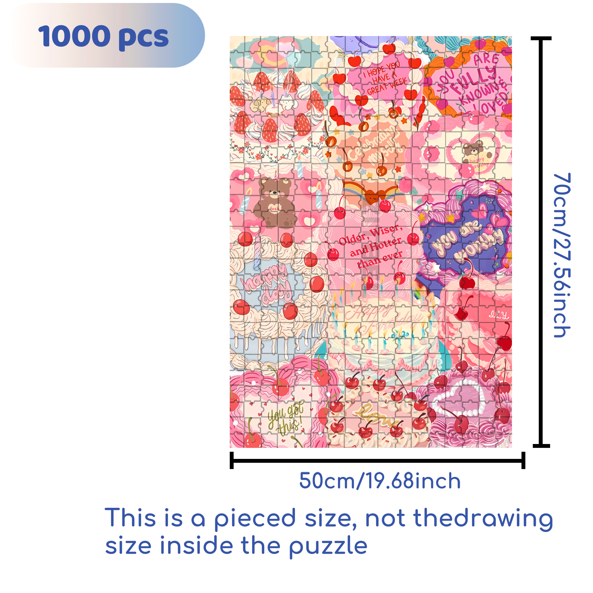 Sweetness Overload 500pcs/1000pcs Jigsaw Puzzle, Scratch-Resistant, Interactive Family Game & Brain-Boosting DIY Decor, Perfect for Halloween, Christmas & New Year Gifts, Family Puzzle Game