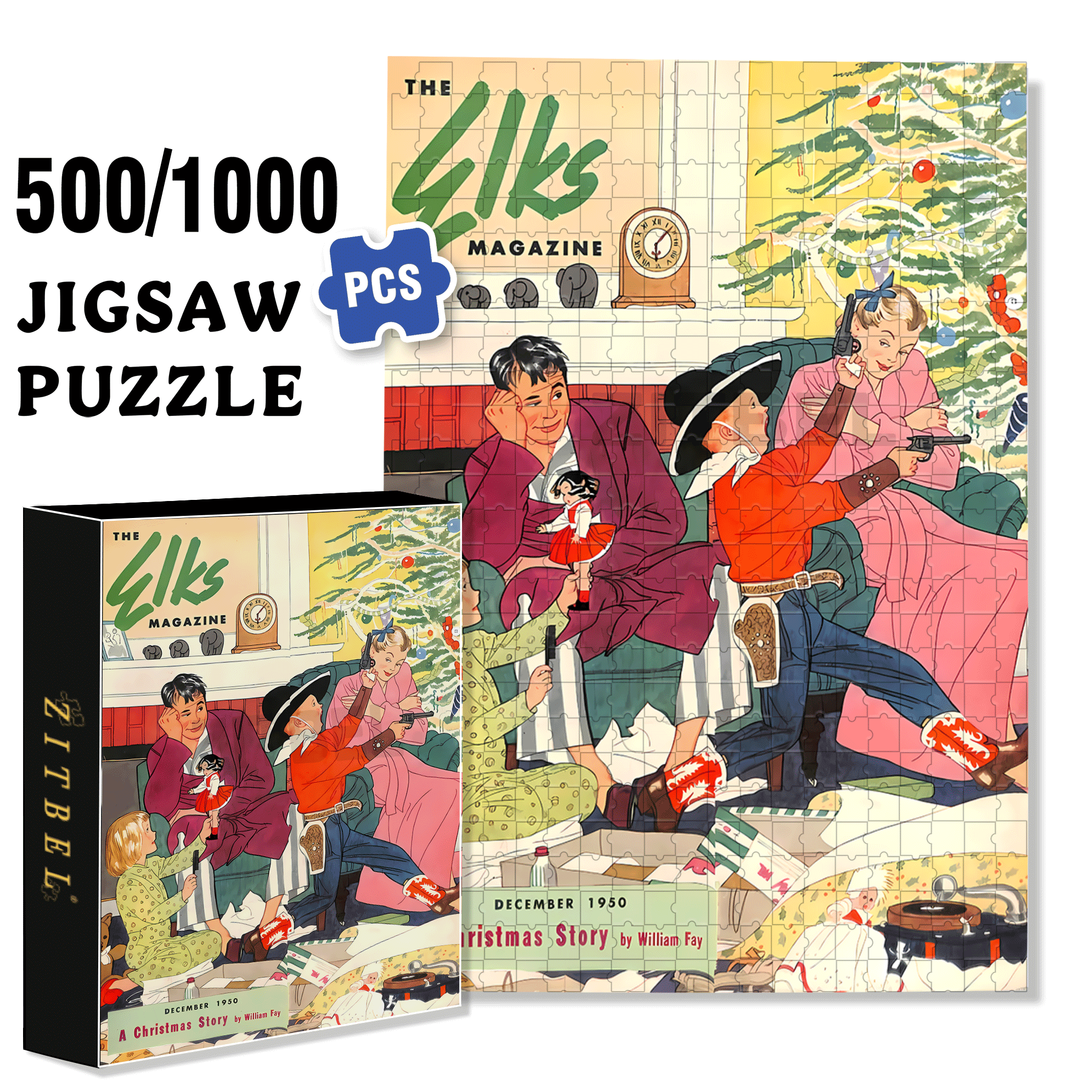 The Best Christmas Gift 500pcs/1000pcs Jigsaw Puzzle, Scratch-Resistant, Interactive Family Game & Brain-Boosting DIY Decor, Perfect for Halloween, Christmas & New Year Gifts, Family Puzzle Game