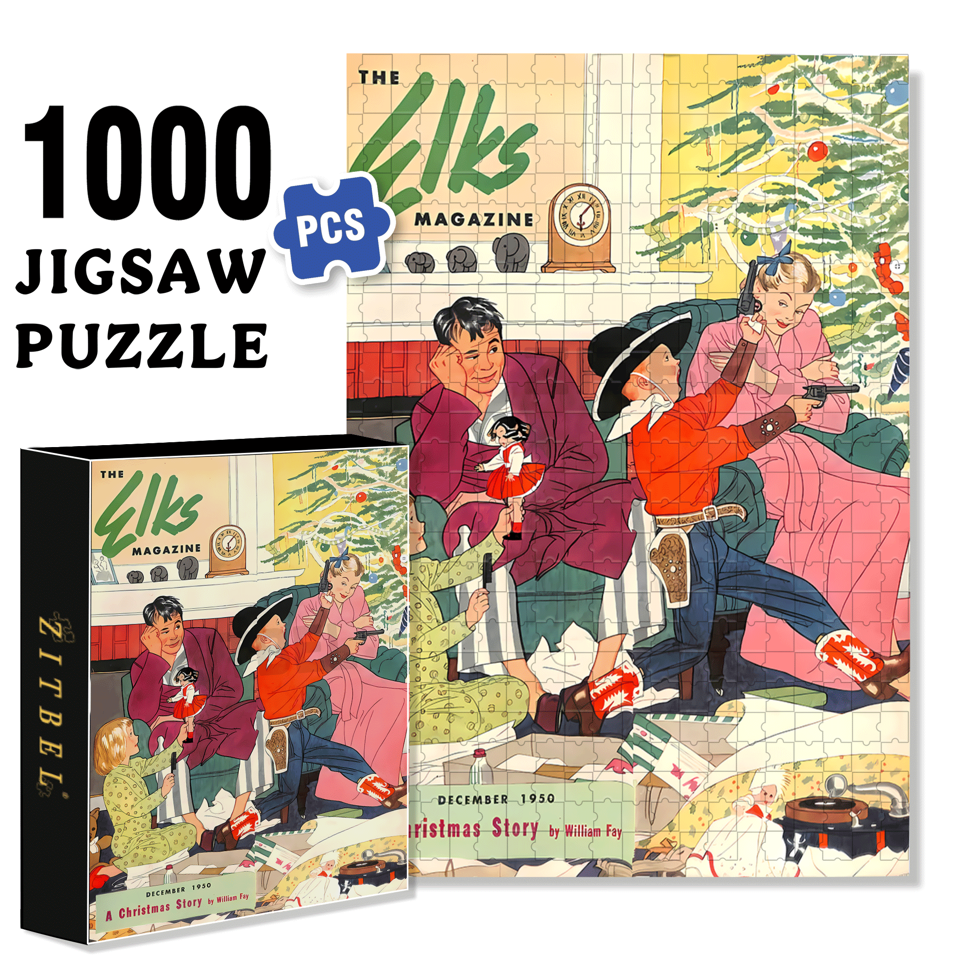The Best Christmas Gift 500pcs/1000pcs Jigsaw Puzzle, Scratch-Resistant, Interactive Family Game & Brain-Boosting DIY Decor, Perfect for Halloween, Christmas & New Year Gifts, Family Puzzle Game