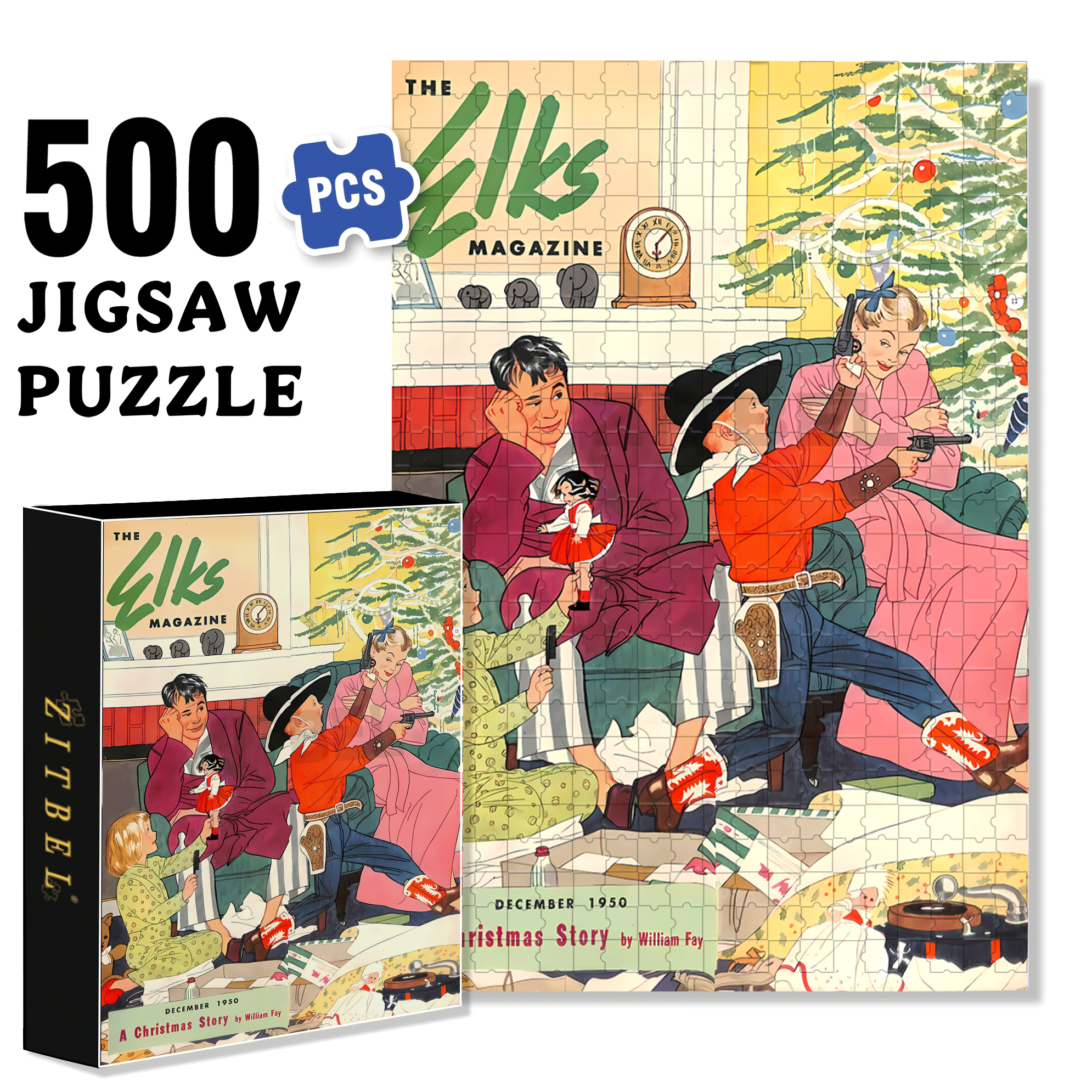 The Best Christmas Gift 500pcs/1000pcs Jigsaw Puzzle, Scratch-Resistant, Interactive Family Game & Brain-Boosting DIY Decor, Perfect for Halloween, Christmas & New Year Gifts, Family Puzzle Game