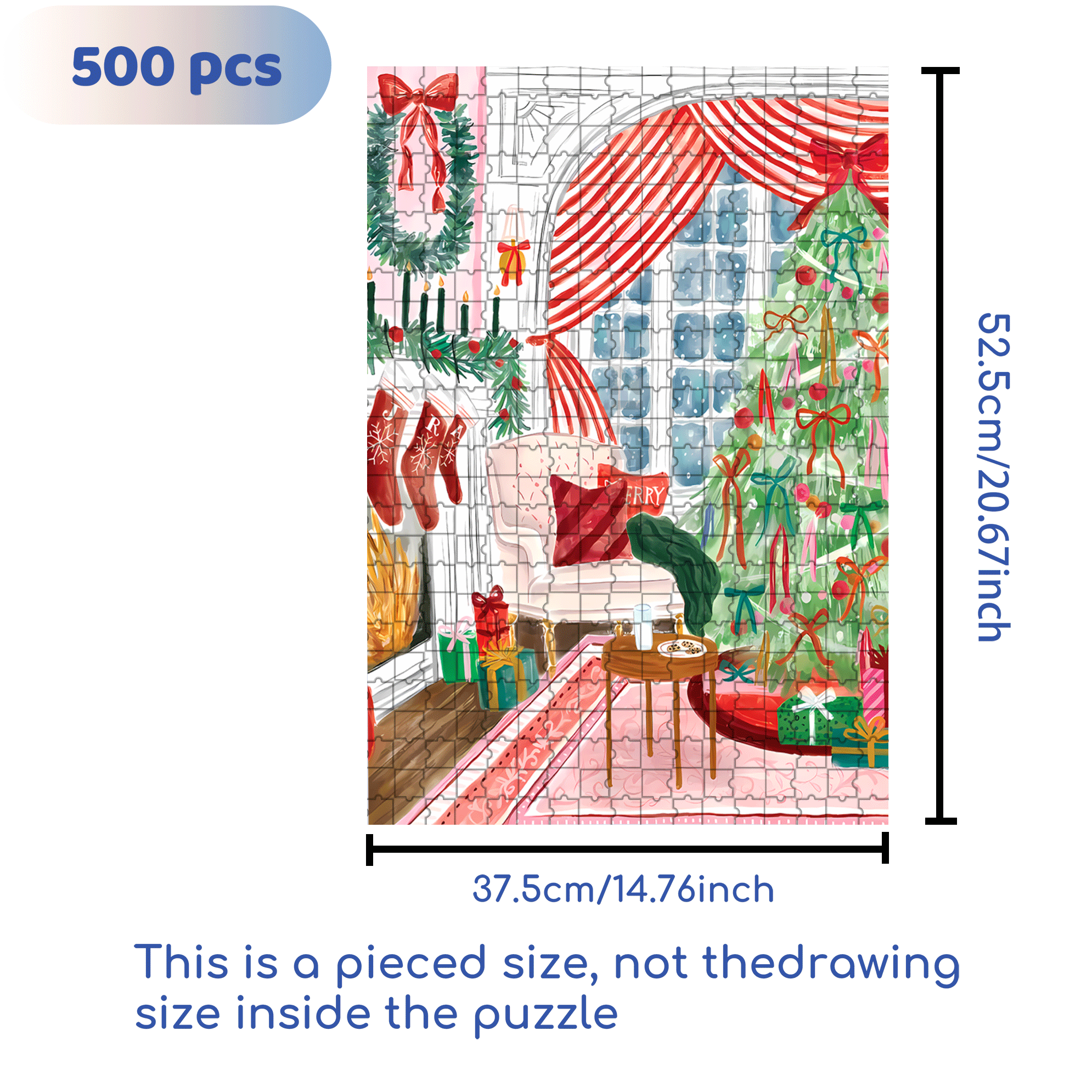 The Night Before Christmas 500pcs/1000pcs Jigsaw Puzzle, Scratch-Resistant, Interactive Family Game & Brain-Boosting DIY Decor, Perfect for Halloween, Christmas & New Year Gifts, Family Puzzle Game