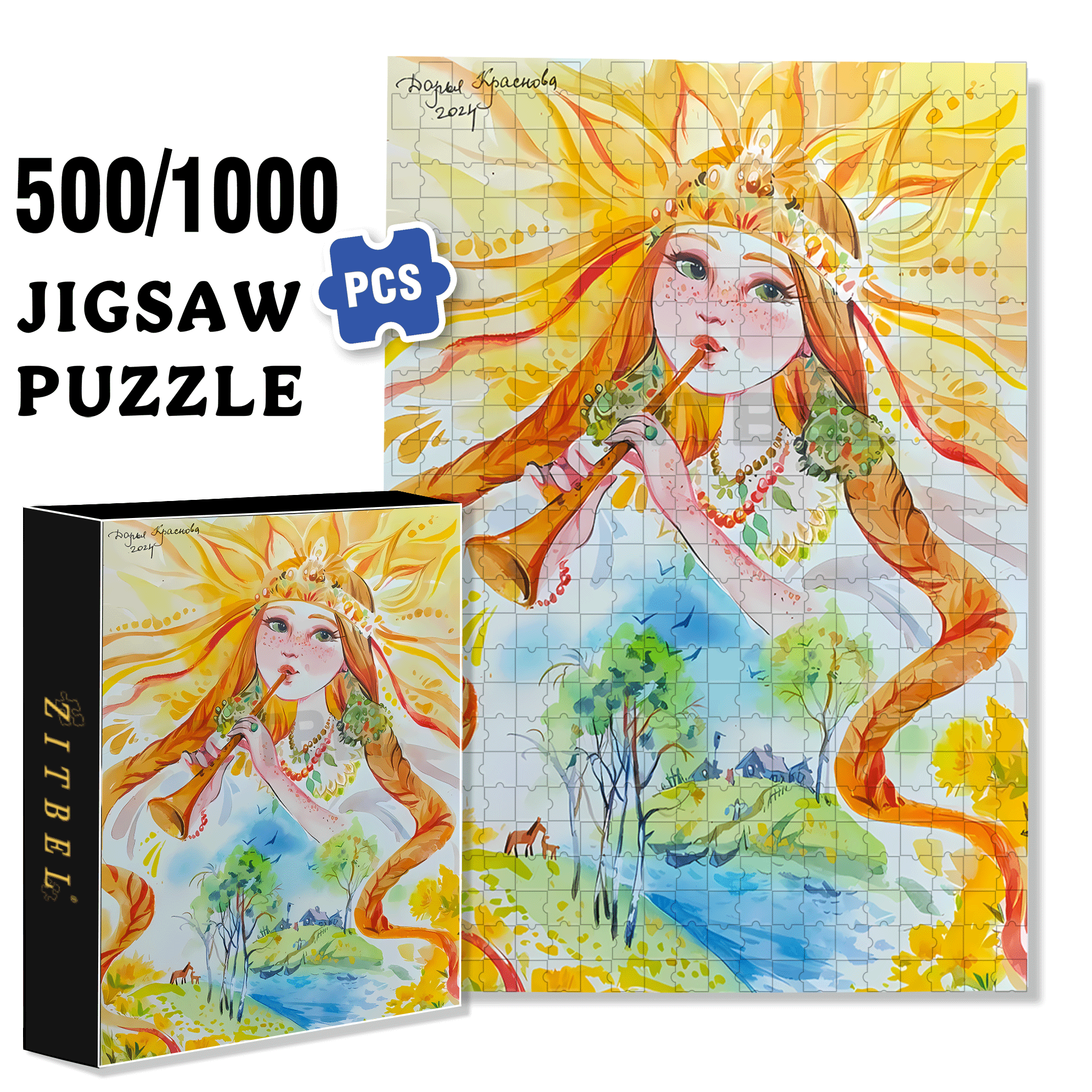 Warm The Earth 500pcs/1000pcs Jigsaw Puzzle, Scratch-Resistant, Interactive Family Game & Brain-Boosting DIY Decor, Perfect for Halloween, Christmas & New Year Gifts, Family Puzzle Game