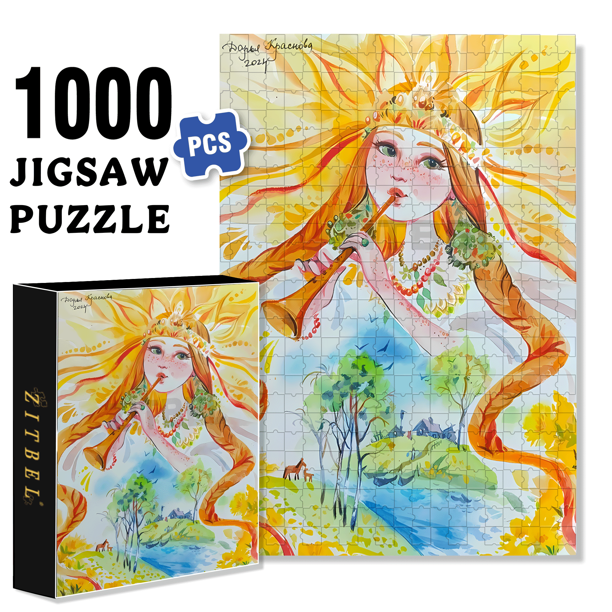 Warm The Earth 500pcs/1000pcs Jigsaw Puzzle, Scratch-Resistant, Interactive Family Game & Brain-Boosting DIY Decor, Perfect for Halloween, Christmas & New Year Gifts, Family Puzzle Game