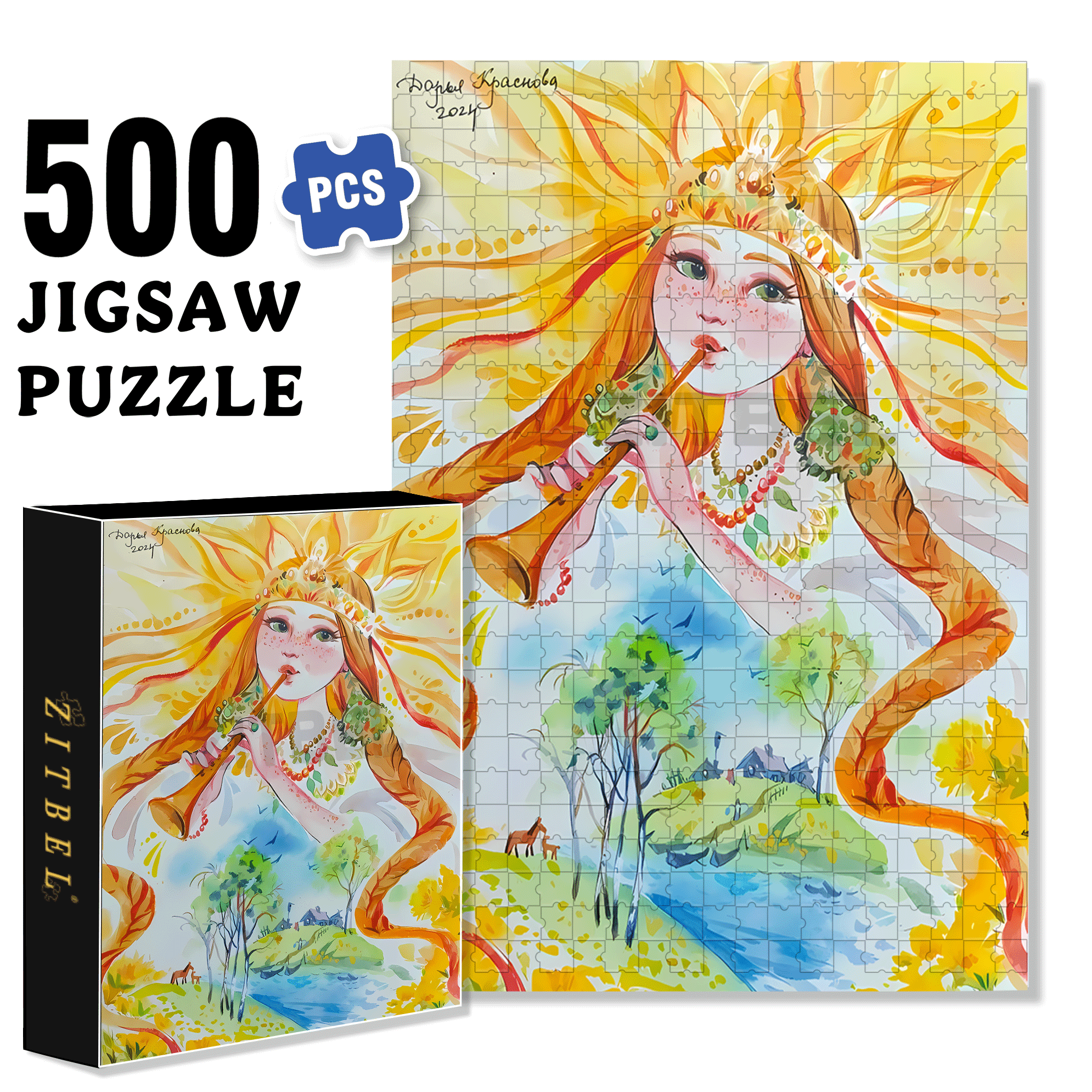 Warm The Earth 500pcs/1000pcs Jigsaw Puzzle, Scratch-Resistant, Interactive Family Game & Brain-Boosting DIY Decor, Perfect for Halloween, Christmas & New Year Gifts, Family Puzzle Game