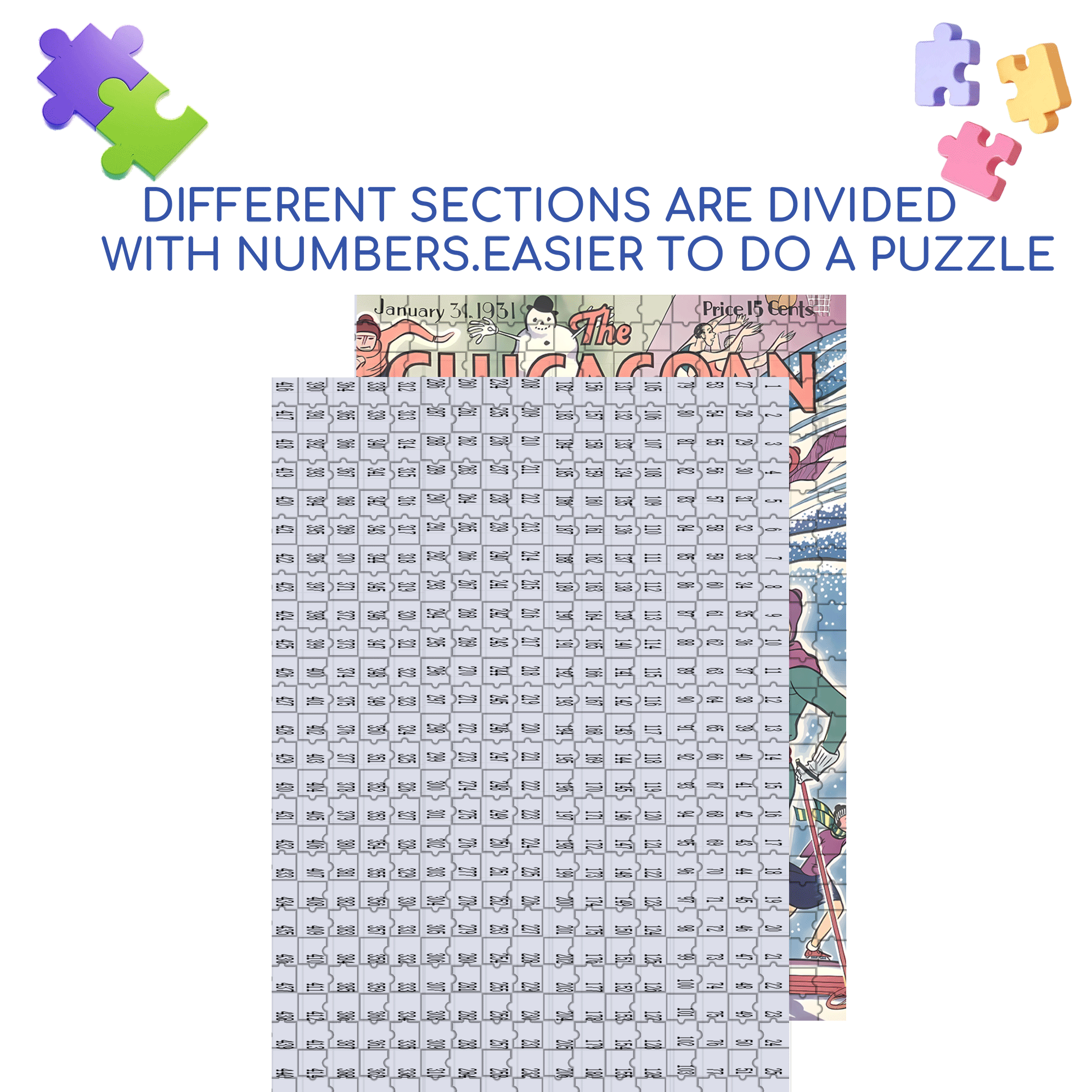 Winter Games 500pcs/1000pcs Jigsaw Puzzle, Scratch-Resistant, Interactive Family Game & Brain-Boosting DIY Decor, Perfect for Halloween, Christmas & New Year Gifts, Family Puzzle Game