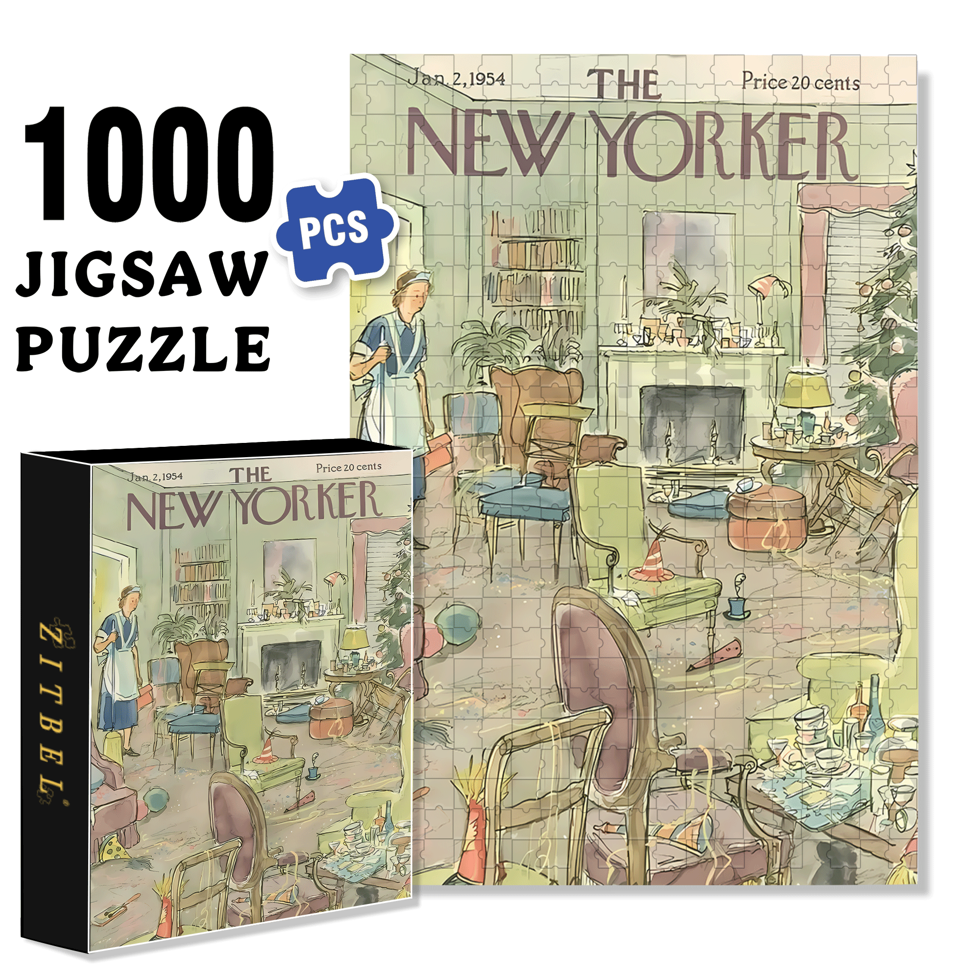 A Complete Mess 500pcs/1000pcs Jigsaw Puzzle, Scratch-Resistant, Interactive Family Game & Brain-Boosting DIY Decor, Perfect for Halloween, Christmas & New Year Gifts, Family Puzzle Game