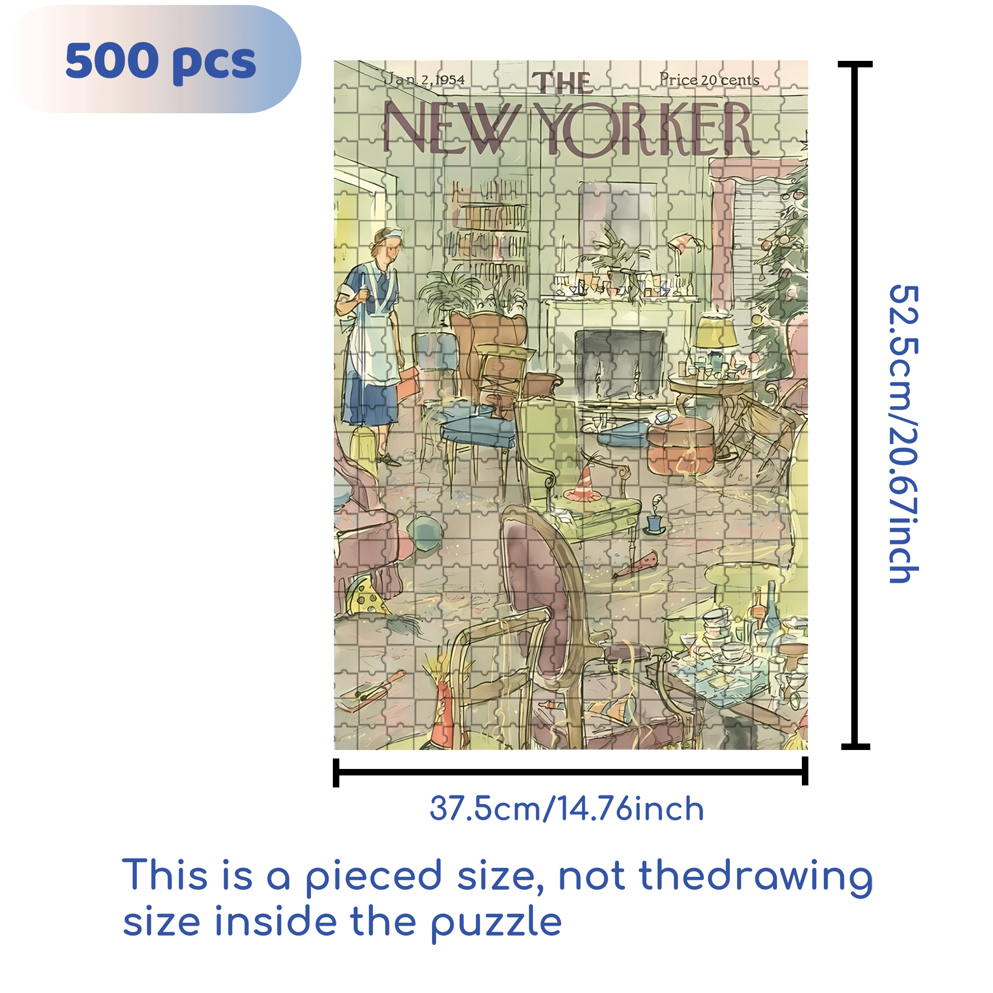 A Complete Mess 500pcs/1000pcs Jigsaw Puzzle, Scratch-Resistant, Interactive Family Game & Brain-Boosting DIY Decor, Perfect for Halloween, Christmas & New Year Gifts, Family Puzzle Game