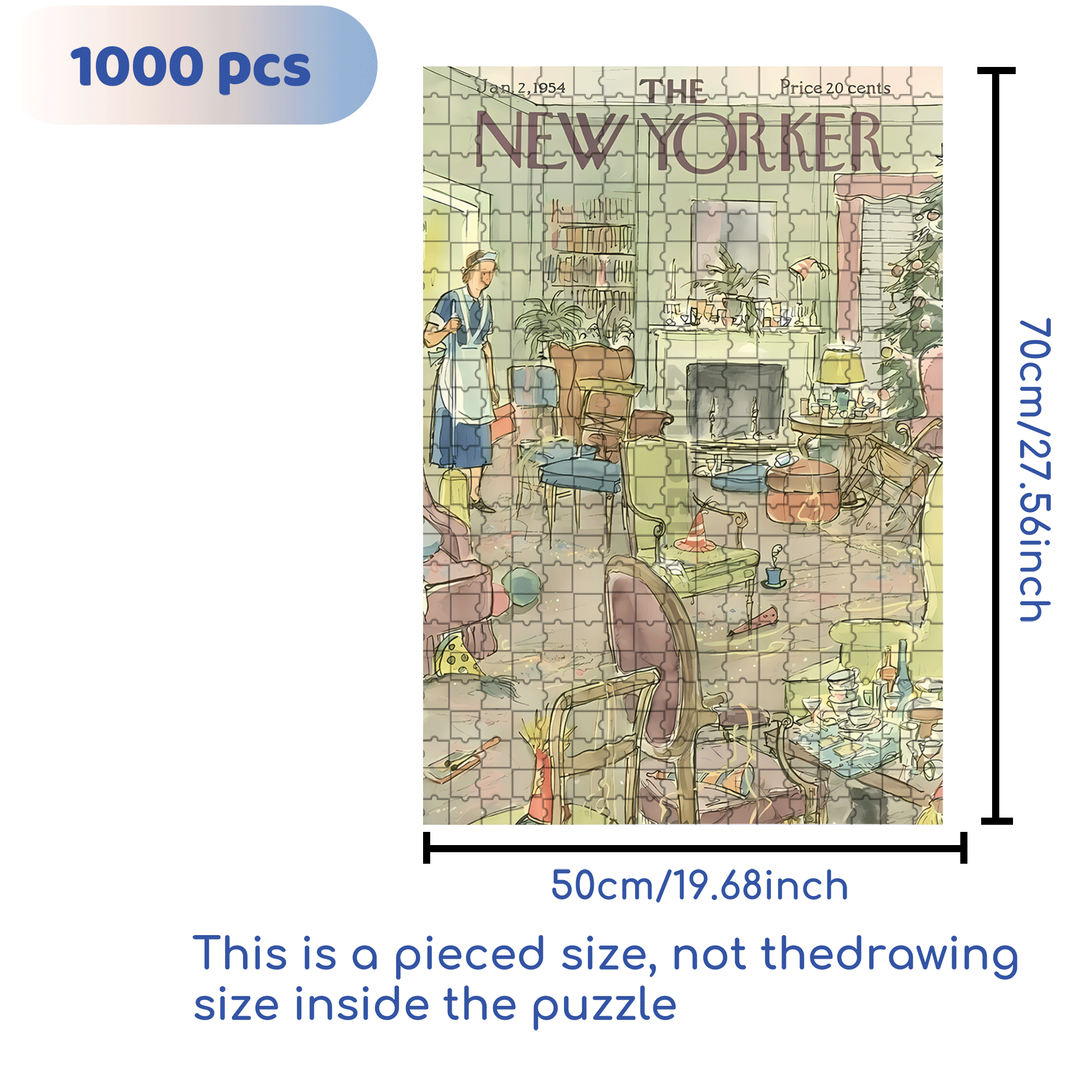 A Complete Mess 500pcs/1000pcs Jigsaw Puzzle, Scratch-Resistant, Interactive Family Game & Brain-Boosting DIY Decor, Perfect for Halloween, Christmas & New Year Gifts, Family Puzzle Game
