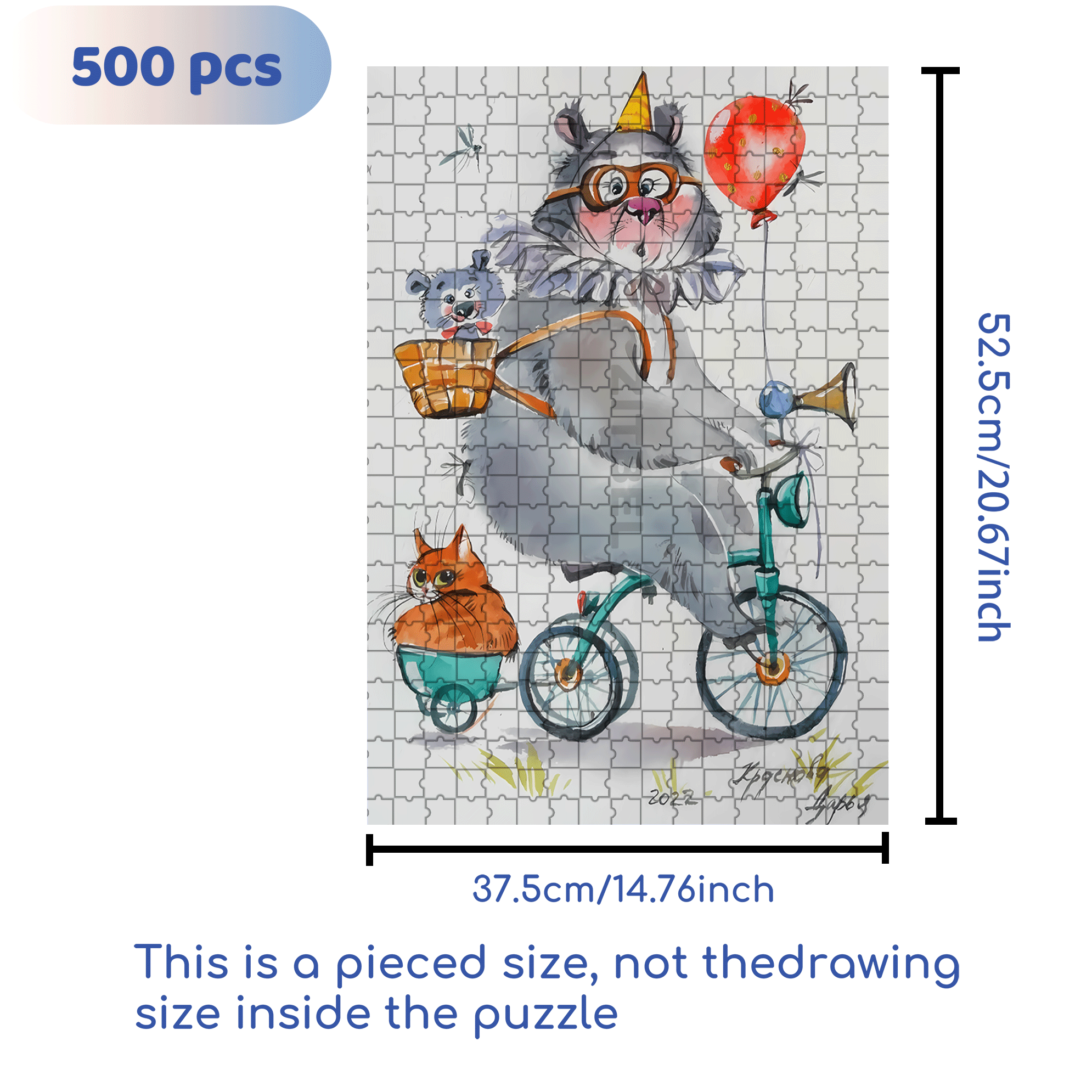 Bear Acrobatics Performance 500pcs/1000pcs Jigsaw Puzzle, Scratch-Resistant, Interactive Family Game & Brain-Boosting DIY Decor, Perfect for Halloween, Christmas & New Year Gifts, Family Puzzle Game