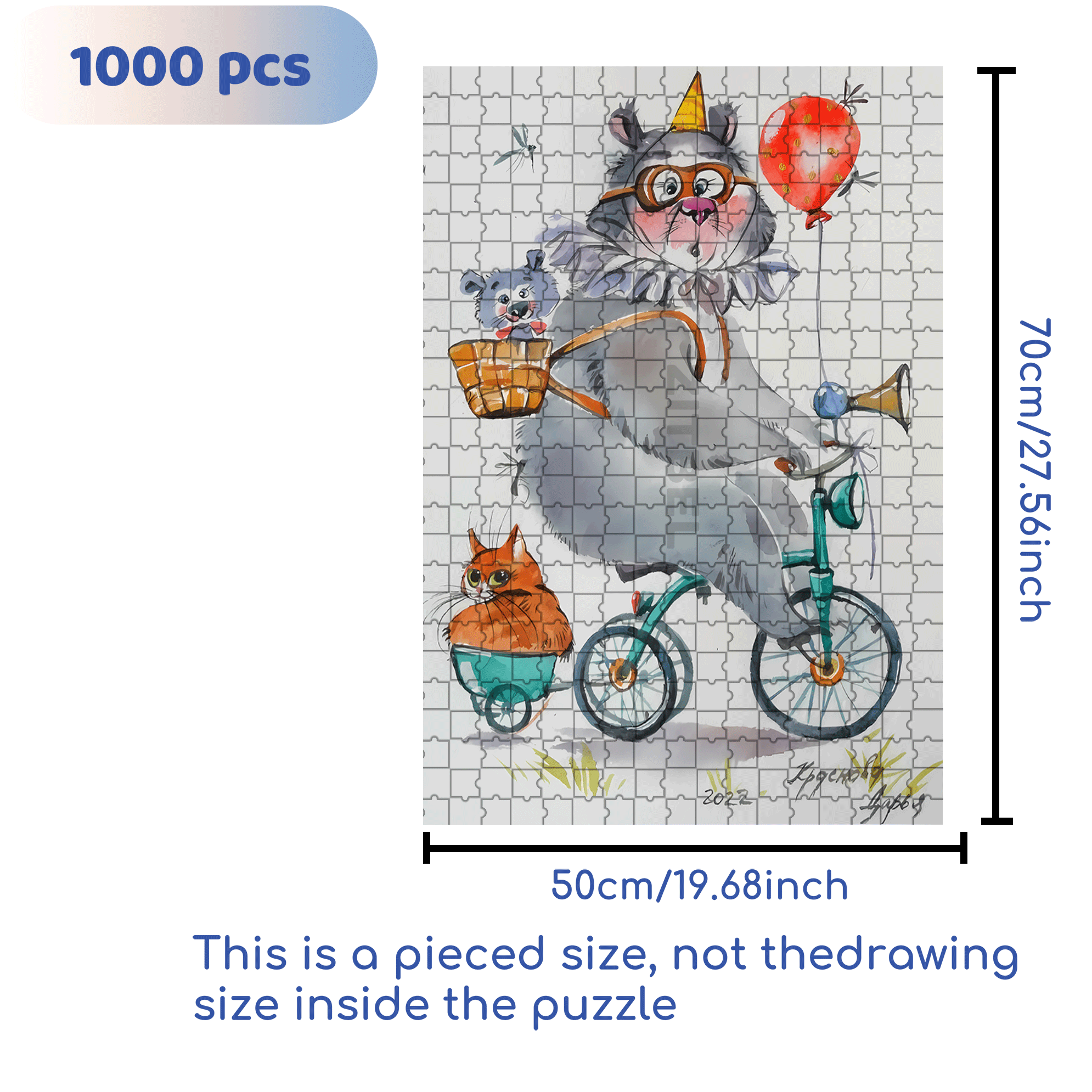 Bear Acrobatics Performance 500pcs/1000pcs Jigsaw Puzzle, Scratch-Resistant, Interactive Family Game & Brain-Boosting DIY Decor, Perfect for Halloween, Christmas & New Year Gifts, Family Puzzle Game