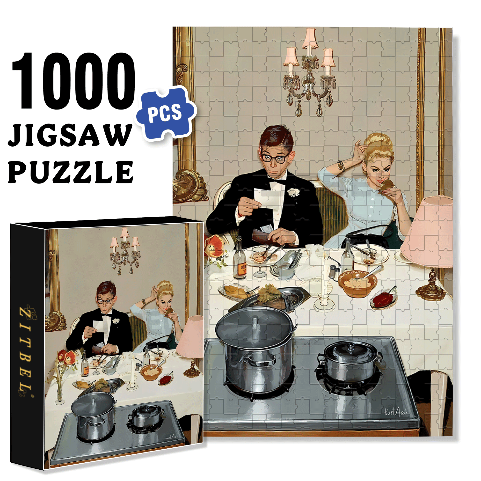 Beautiful Illustrations 500pcs/1000pcs Jigsaw Puzzle, Scratch-Resistant, Interactive Family Game & Brain-Boosting DIY Decor, Perfect for Halloween, Christmas & New Year Gifts, Family Puzzle Game