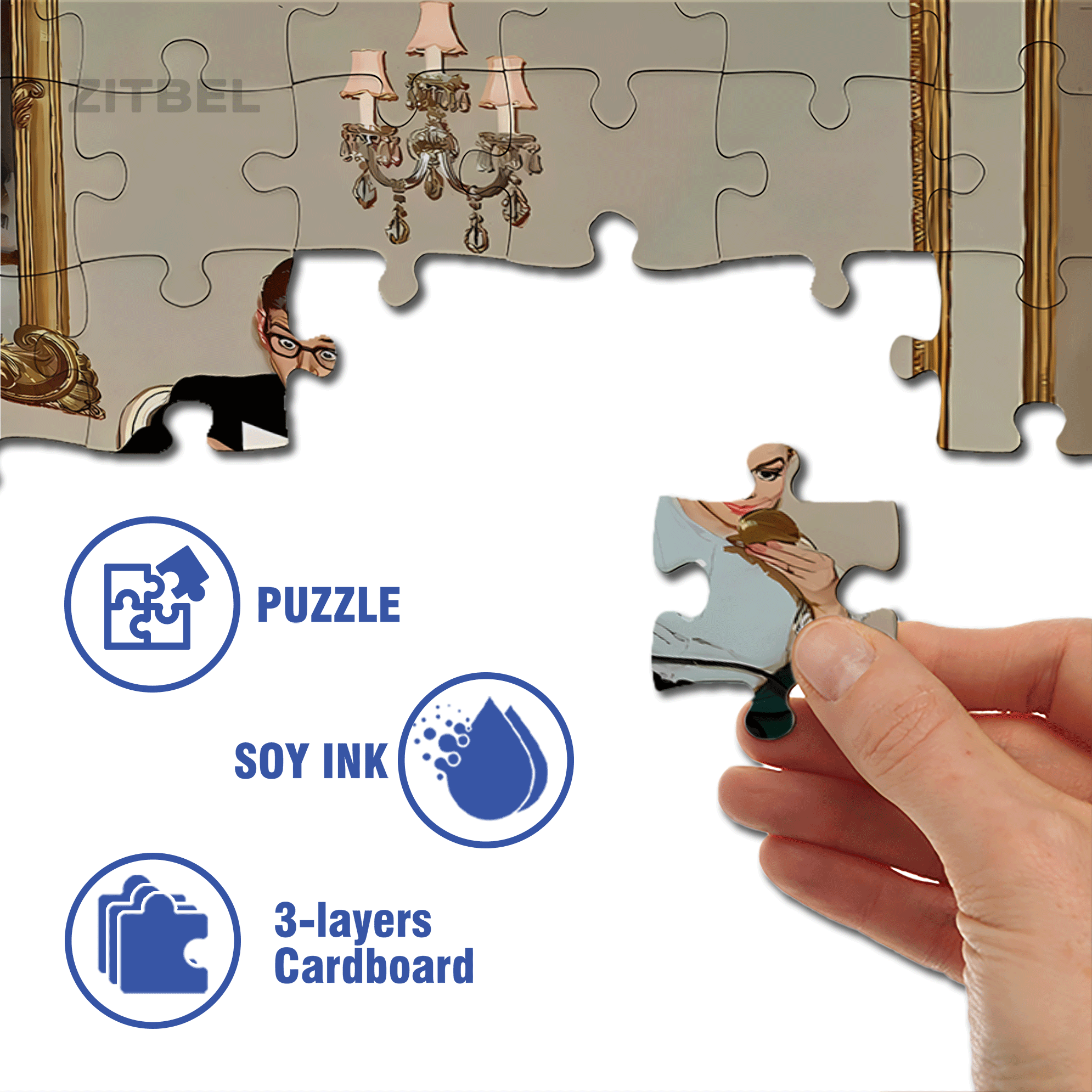 Beautiful Illustrations 500pcs/1000pcs Jigsaw Puzzle, Scratch-Resistant, Interactive Family Game & Brain-Boosting DIY Decor, Perfect for Halloween, Christmas & New Year Gifts, Family Puzzle Game