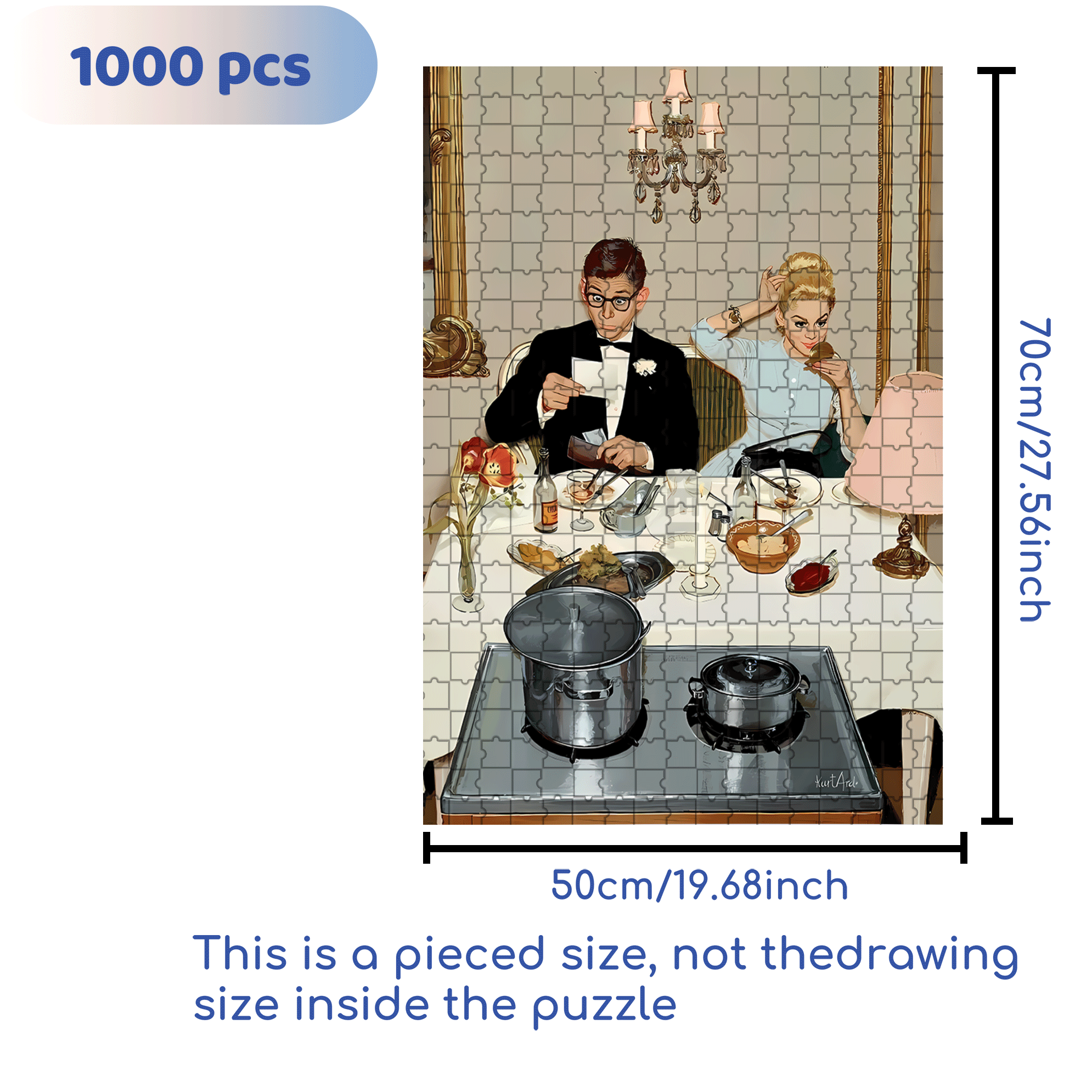 Beautiful Illustrations 500pcs/1000pcs Jigsaw Puzzle, Scratch-Resistant, Interactive Family Game & Brain-Boosting DIY Decor, Perfect for Halloween, Christmas & New Year Gifts, Family Puzzle Game