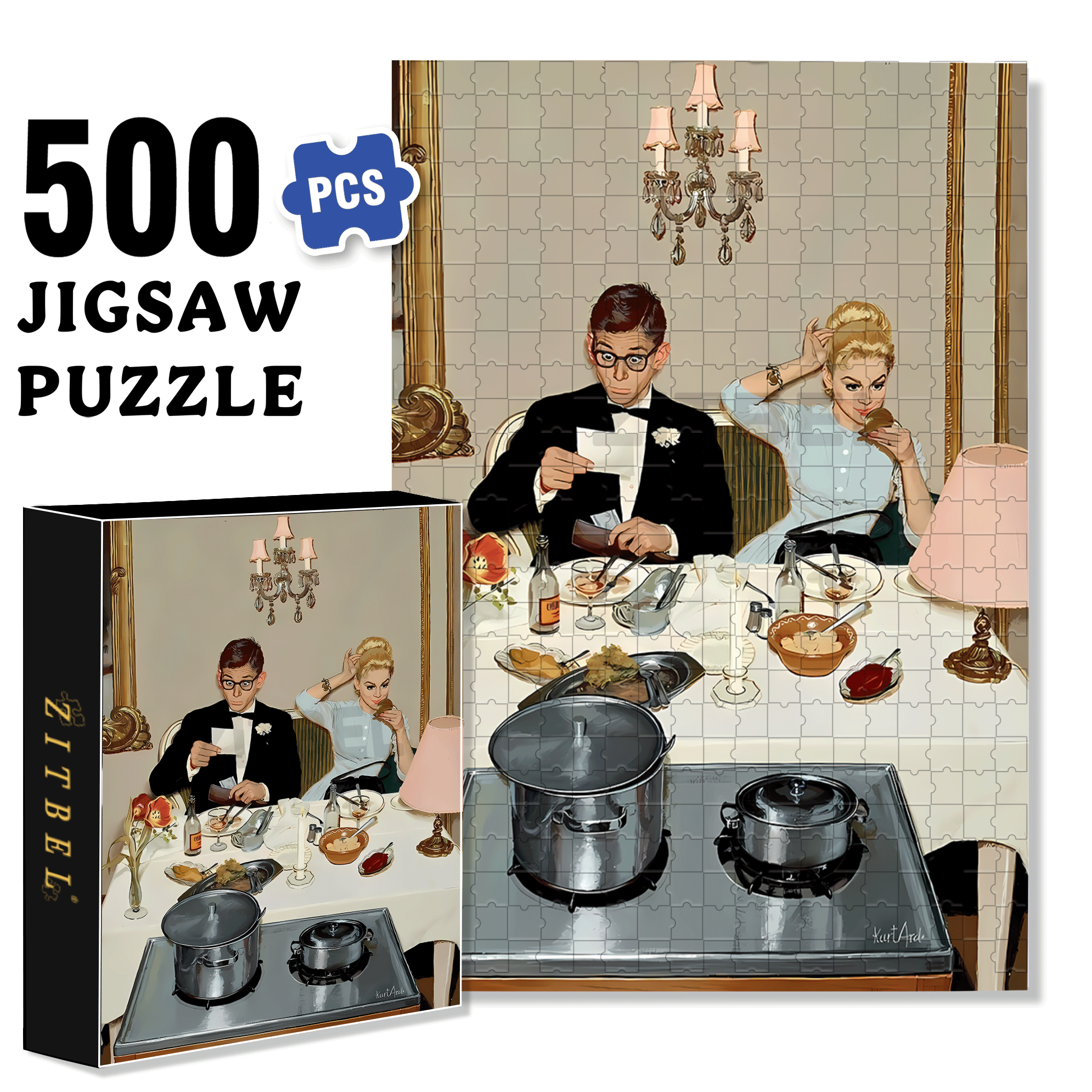 Beautiful Illustrations 500pcs/1000pcs Jigsaw Puzzle, Scratch-Resistant, Interactive Family Game & Brain-Boosting DIY Decor, Perfect for Halloween, Christmas & New Year Gifts, Family Puzzle Game