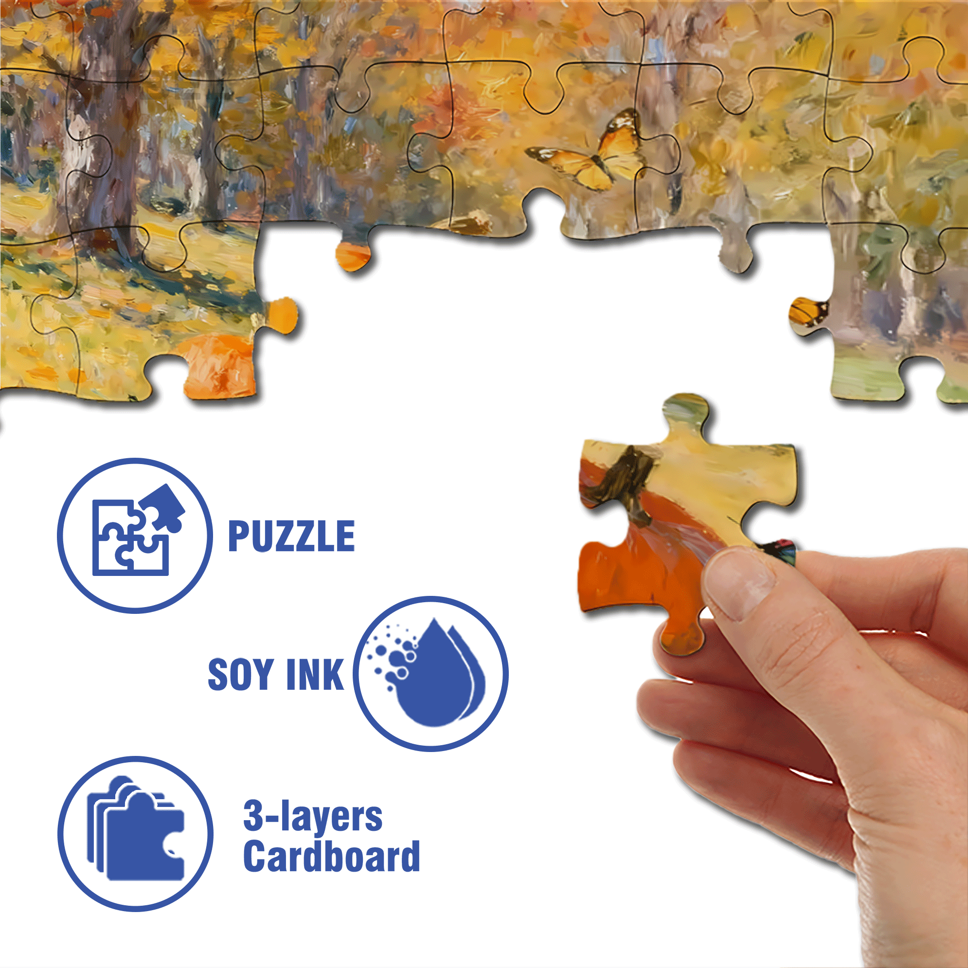 Butterflies And Pumpkins 500pcs/1000pcs Jigsaw Puzzle, Scratch-Resistant, Interactive Family Game & Brain-Boosting DIY Decor, Perfect for Halloween, Christmas & New Year Gifts, Family Puzzle Game