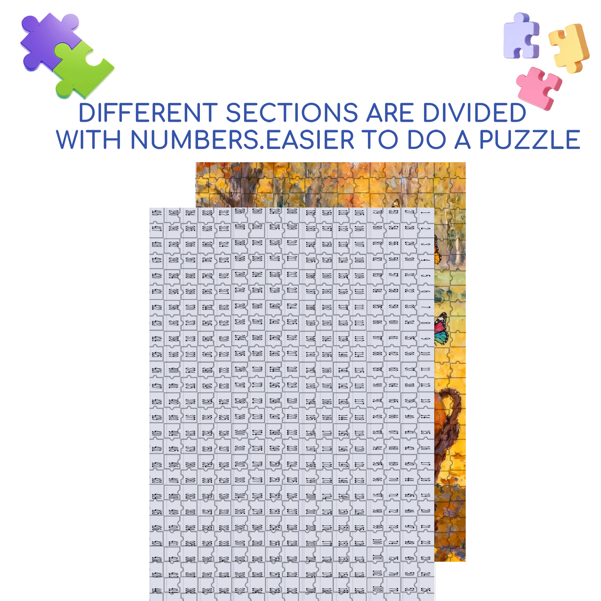 Butterflies And Pumpkins 500pcs/1000pcs Jigsaw Puzzle, Scratch-Resistant, Interactive Family Game & Brain-Boosting DIY Decor, Perfect for Halloween, Christmas & New Year Gifts, Family Puzzle Game