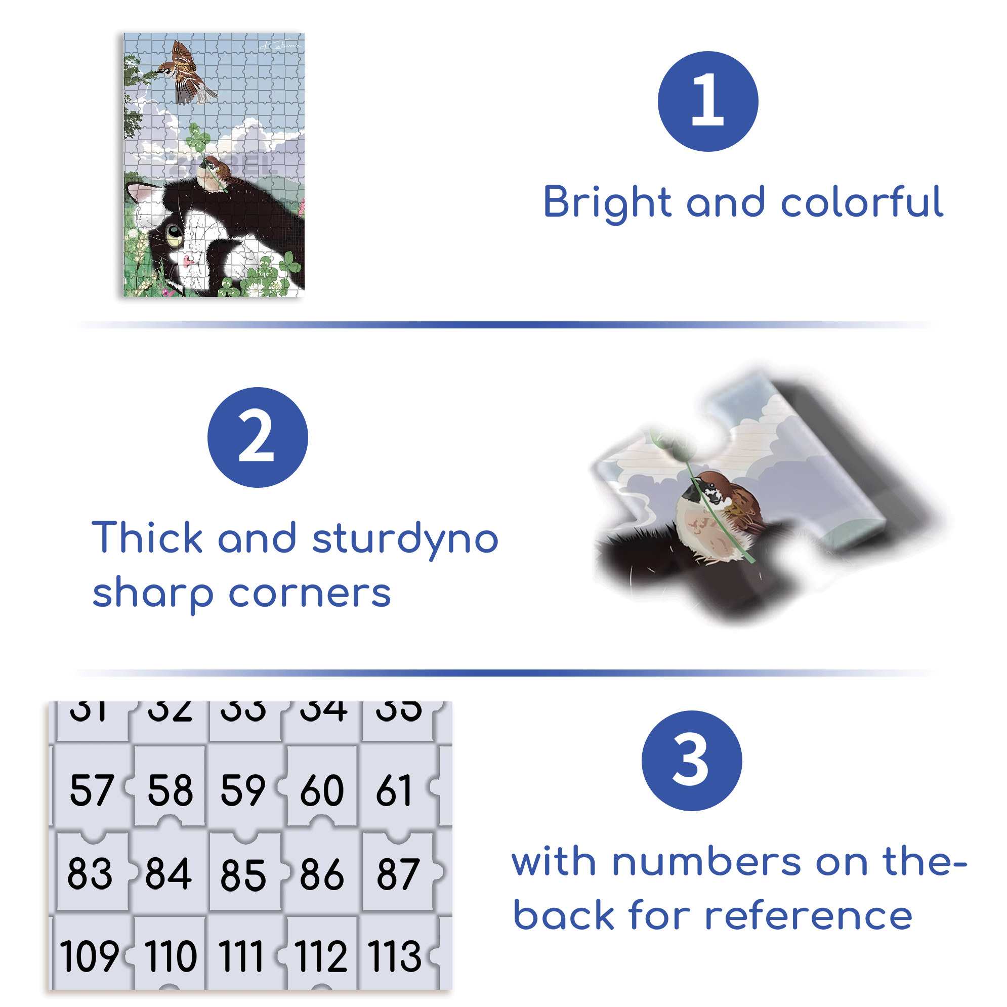 Cat and Sparrow 3 500pcs/1000pcs Jigsaw Puzzle, Scratch-Resistant, Interactive Family Game & Brain-Boosting DIY Decor, Perfect for Halloween, Christmas & New Year Gifts, Family Puzzle Game
