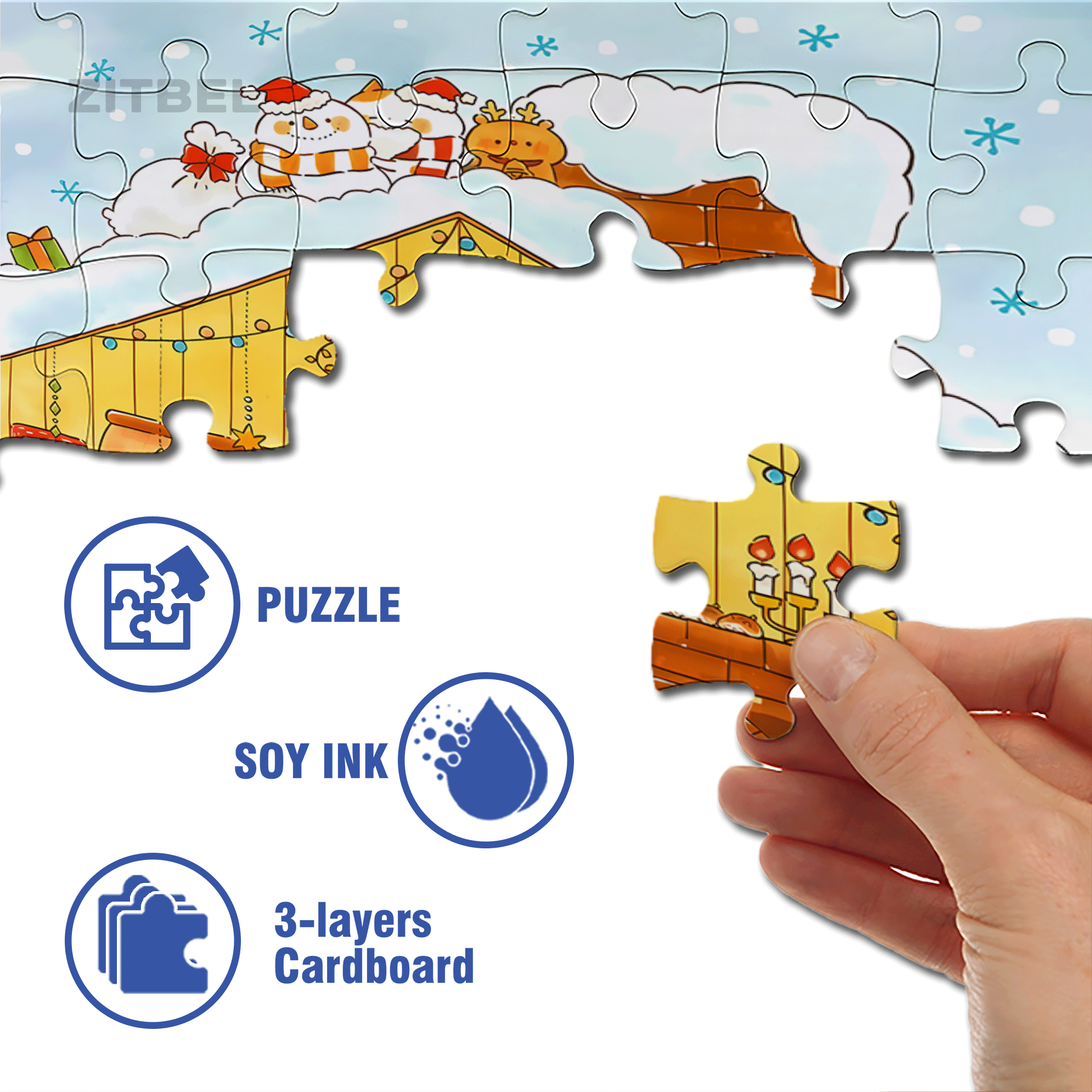 Celebrations 500pcs/1000pcs Jigsaw Puzzle, Scratch-Resistant, Interactive Family Game & Brain-Boosting DIY Decor, Perfect for Halloween, Christmas & New Year Gifts, Family Puzzle Game