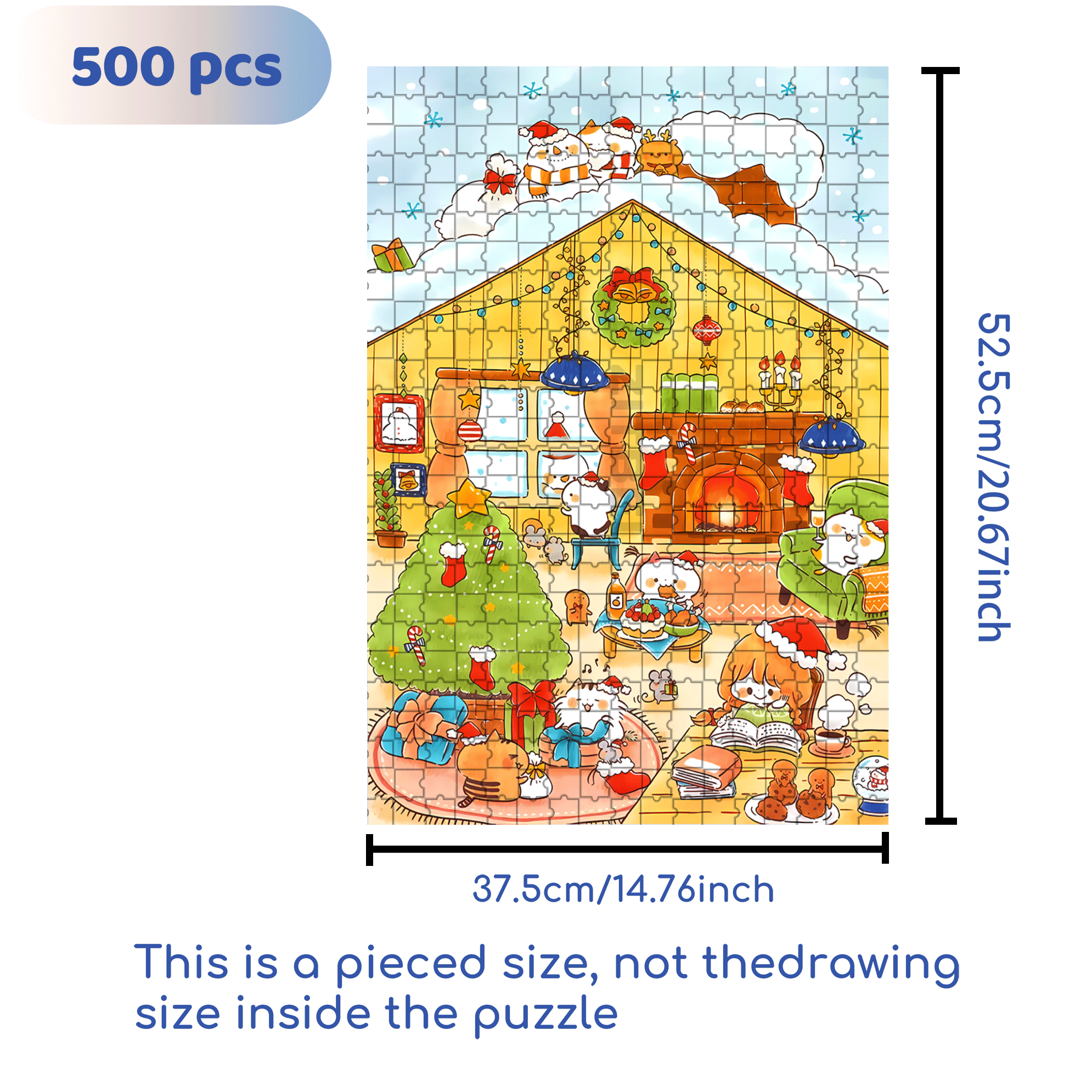 Celebrations 500pcs/1000pcs Jigsaw Puzzle, Scratch-Resistant, Interactive Family Game & Brain-Boosting DIY Decor, Perfect for Halloween, Christmas & New Year Gifts, Family Puzzle Game