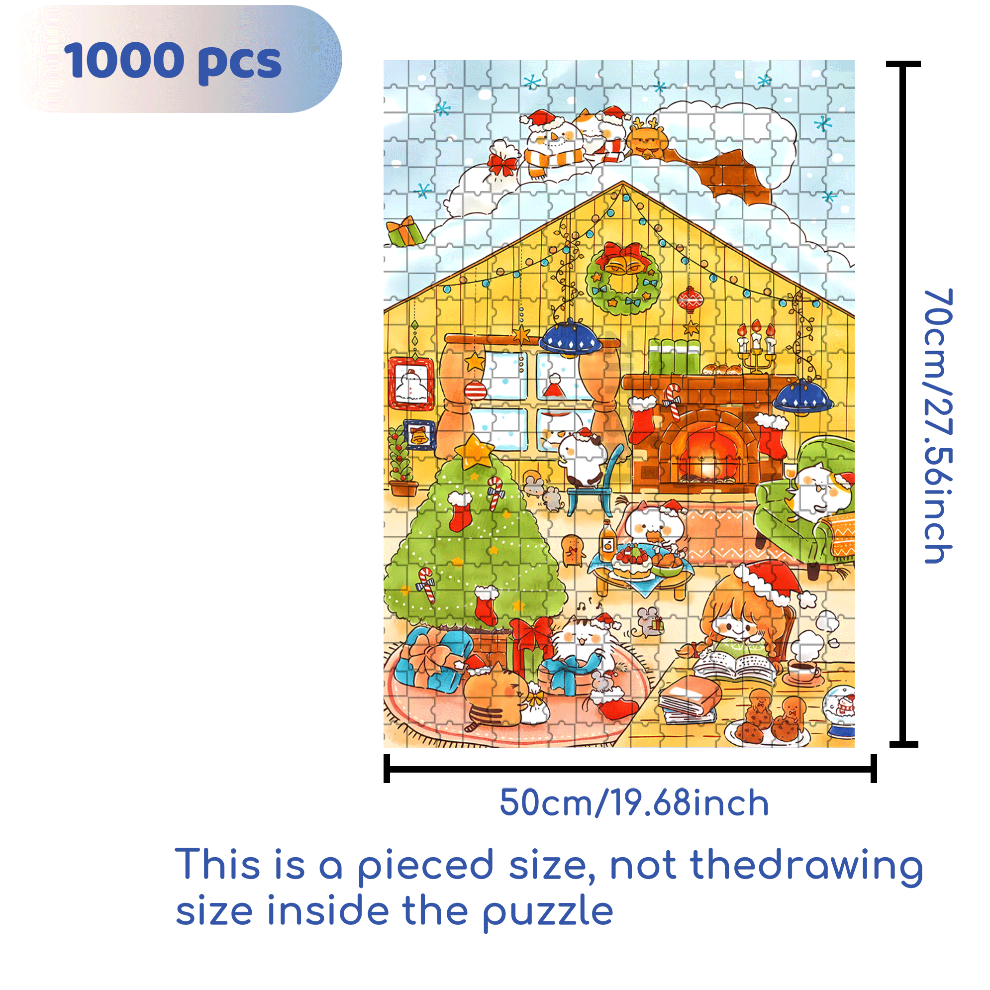Celebrations 500pcs/1000pcs Jigsaw Puzzle, Scratch-Resistant, Interactive Family Game & Brain-Boosting DIY Decor, Perfect for Halloween, Christmas & New Year Gifts, Family Puzzle Game